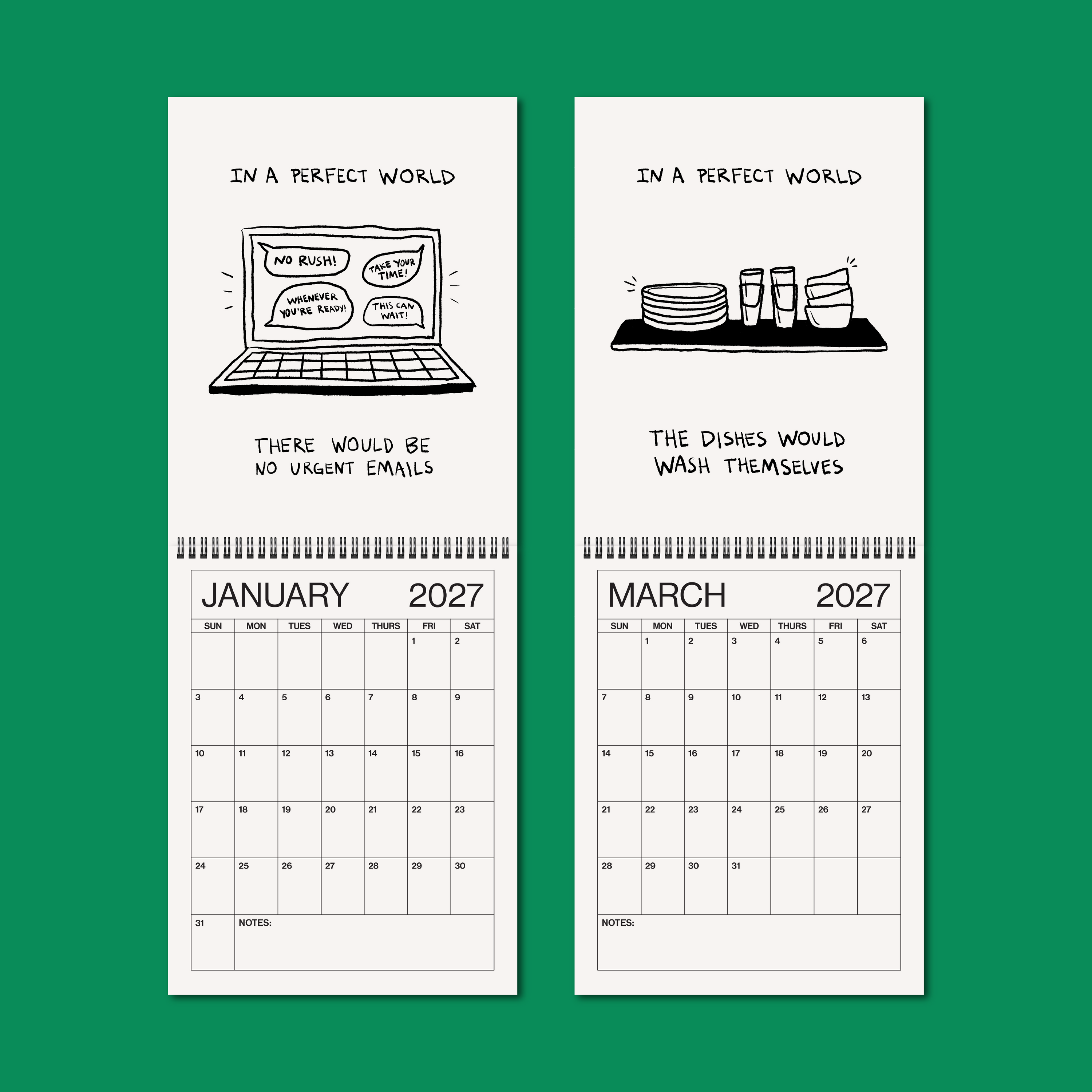 2027 illustrated wall calendar: in a perfect world