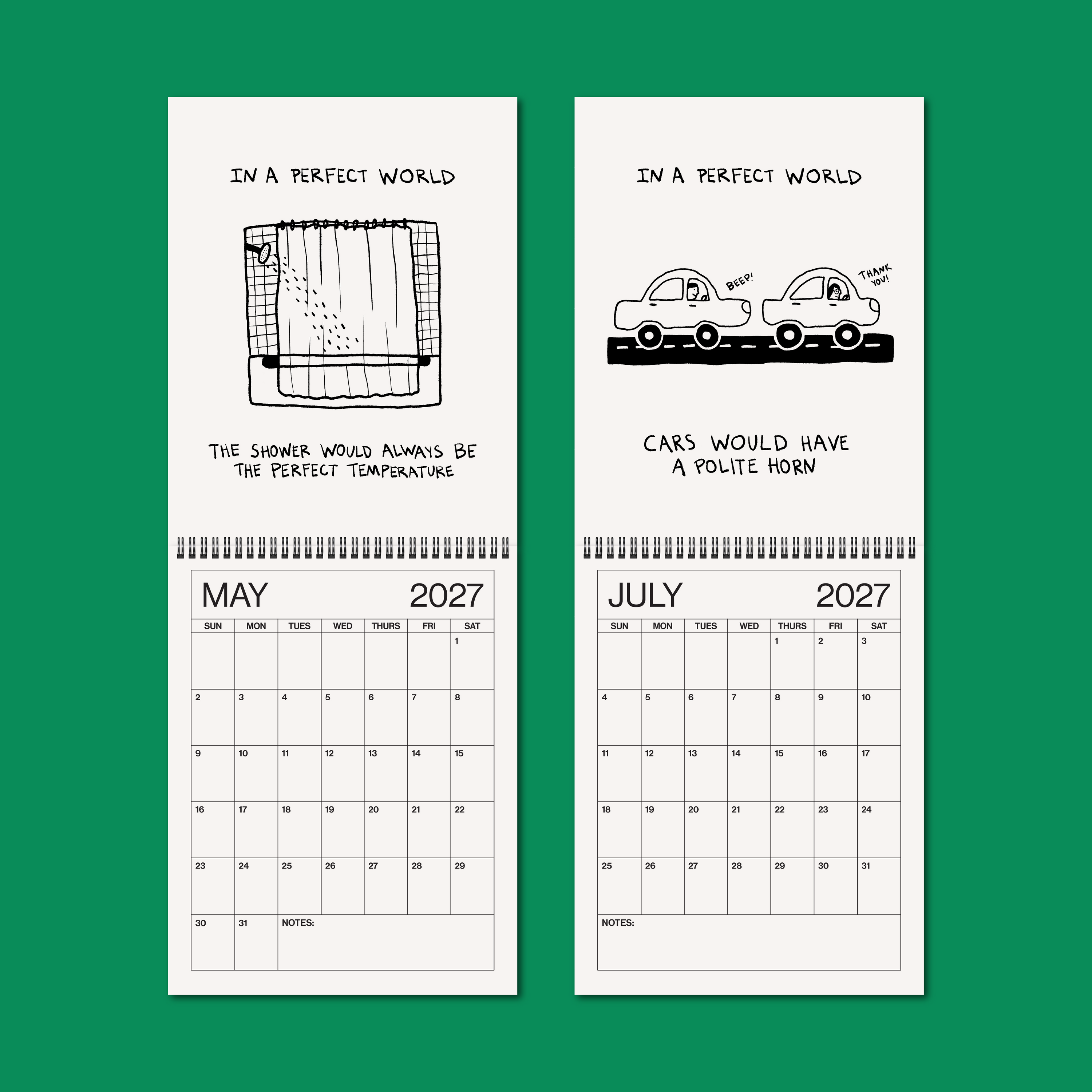 2027 illustrated wall calendar: in a perfect world