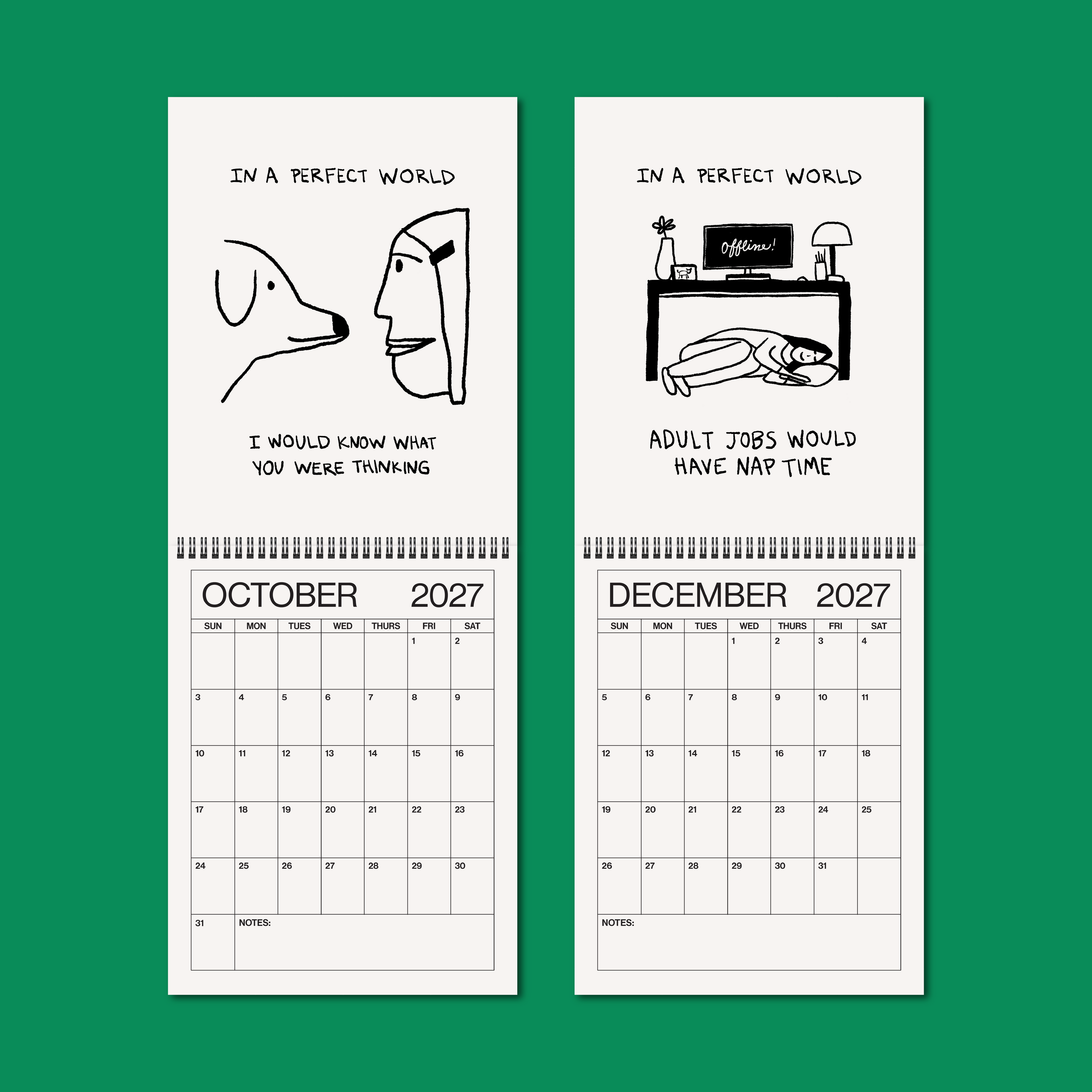 2027 illustrated wall calendar: in a perfect world