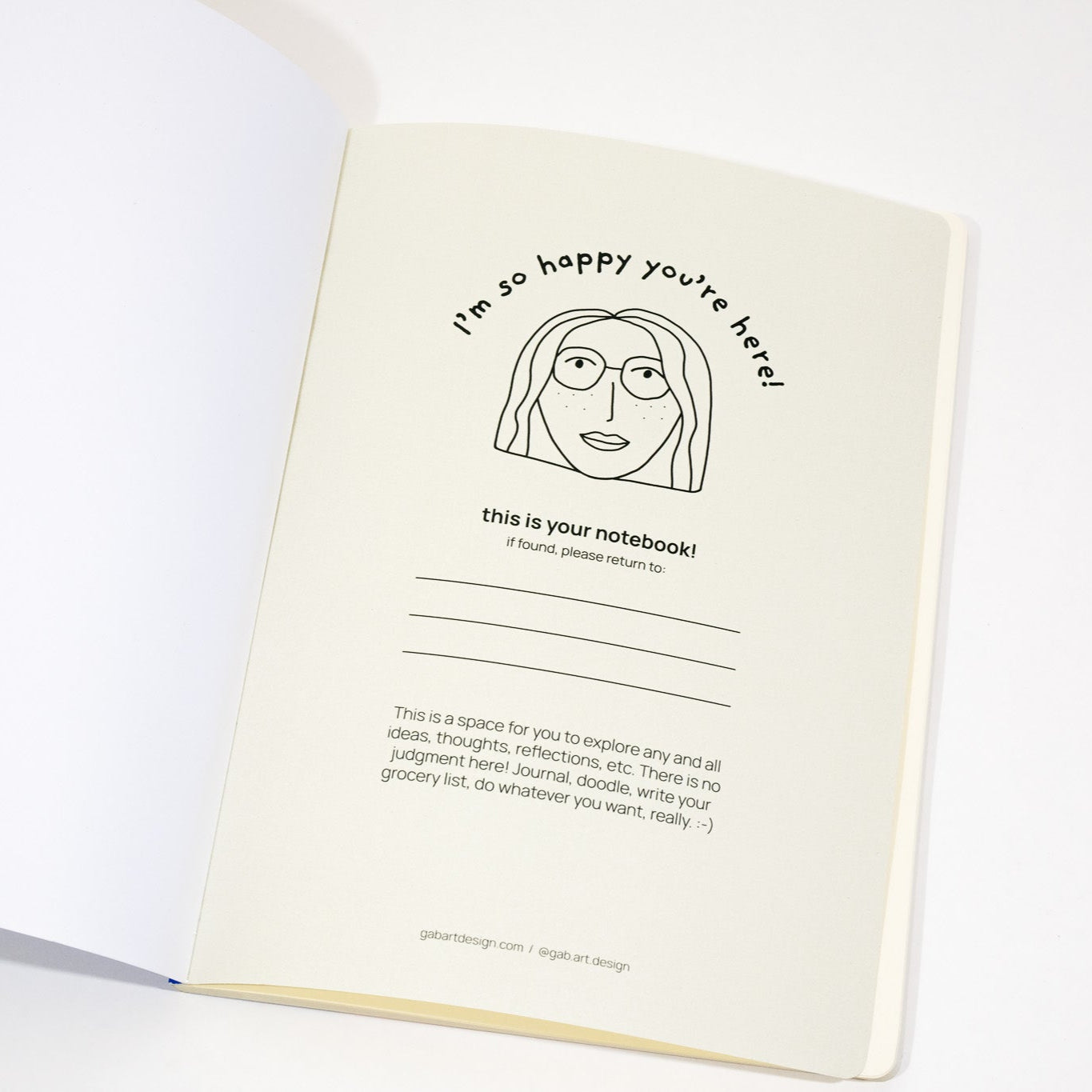 Notebook with a greeting and question on a white background