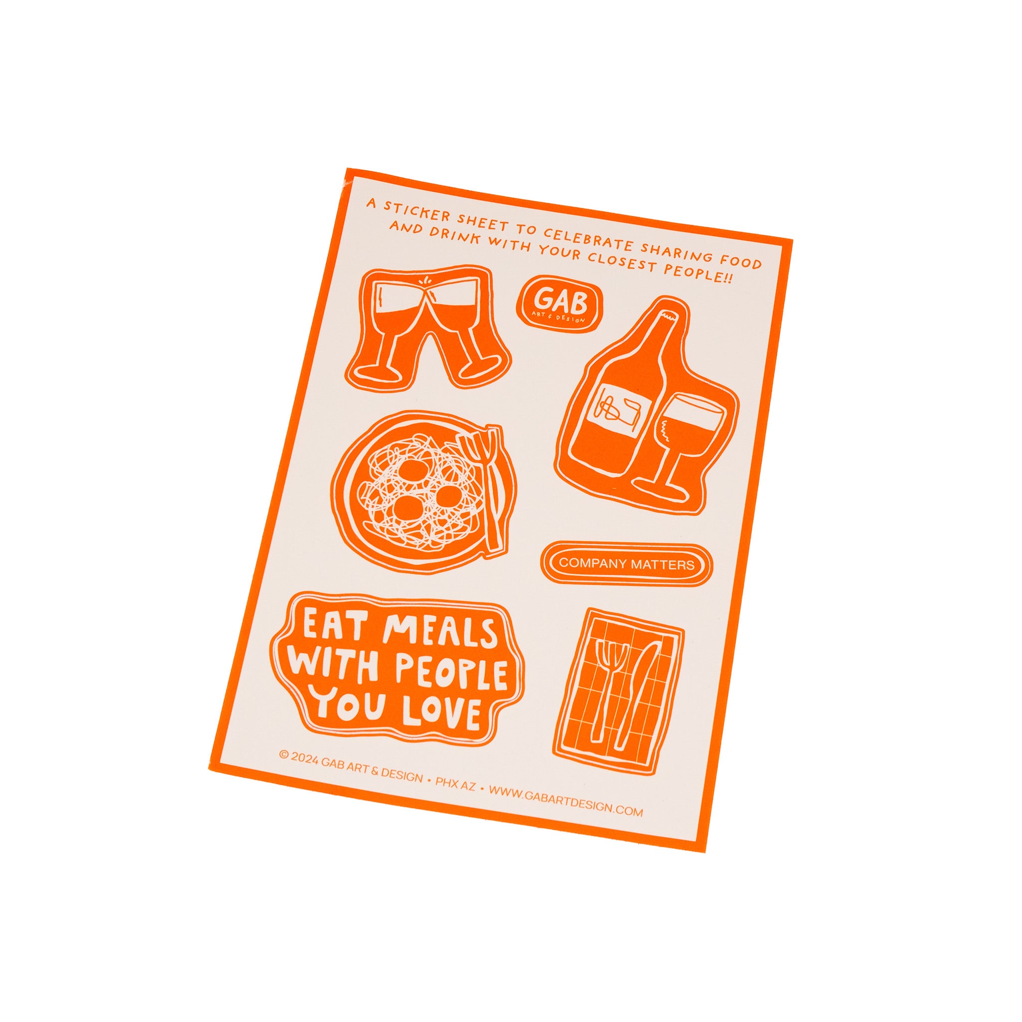 eat meals with people you love - sticker sheet