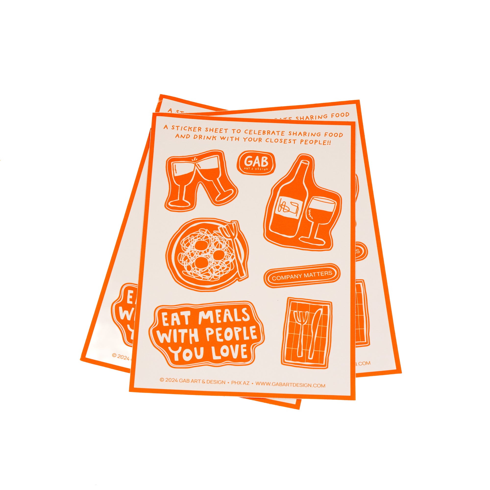 eat meals with people you love - sticker sheet