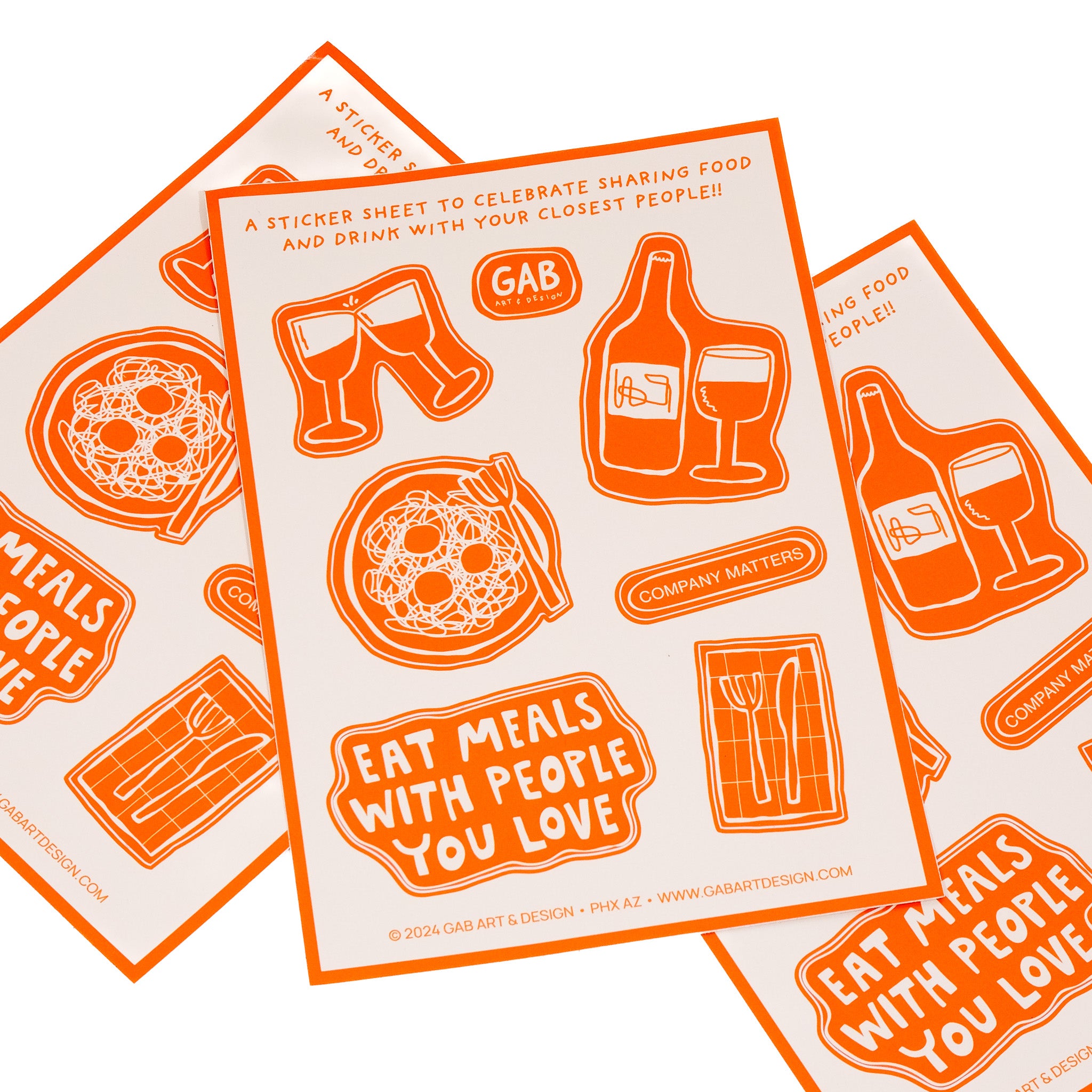 eat meals with people you love - sticker sheet