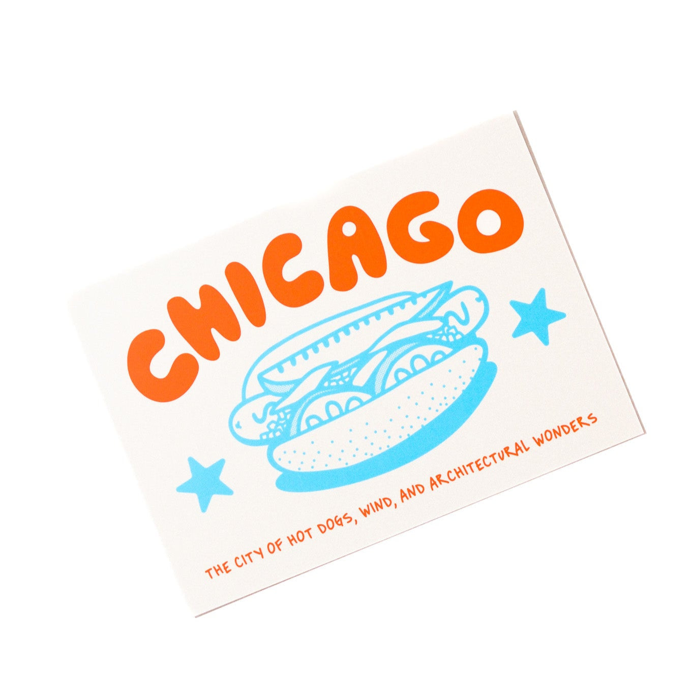 chicago hot dog postcard print