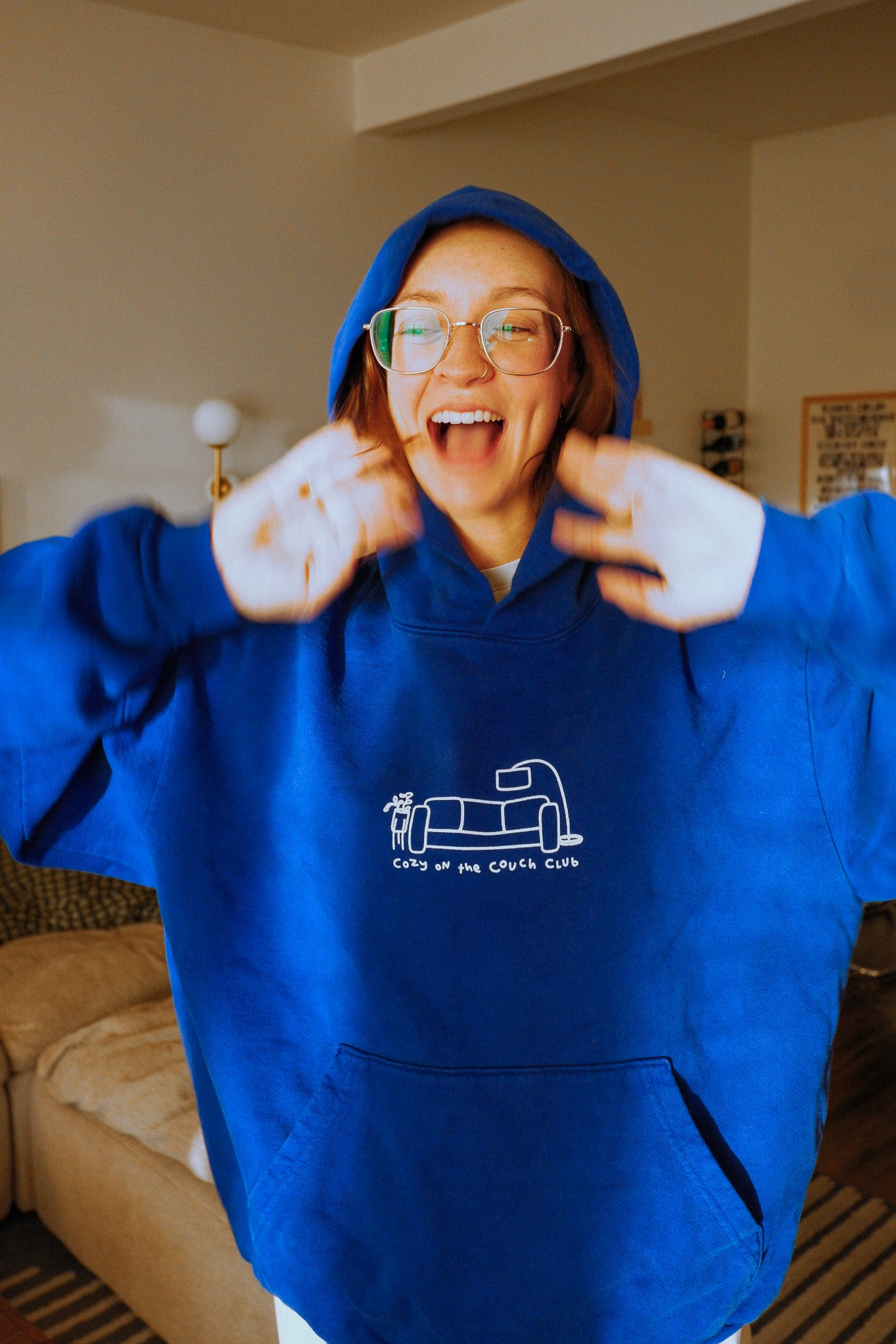 cozy on the couch club - hoodie