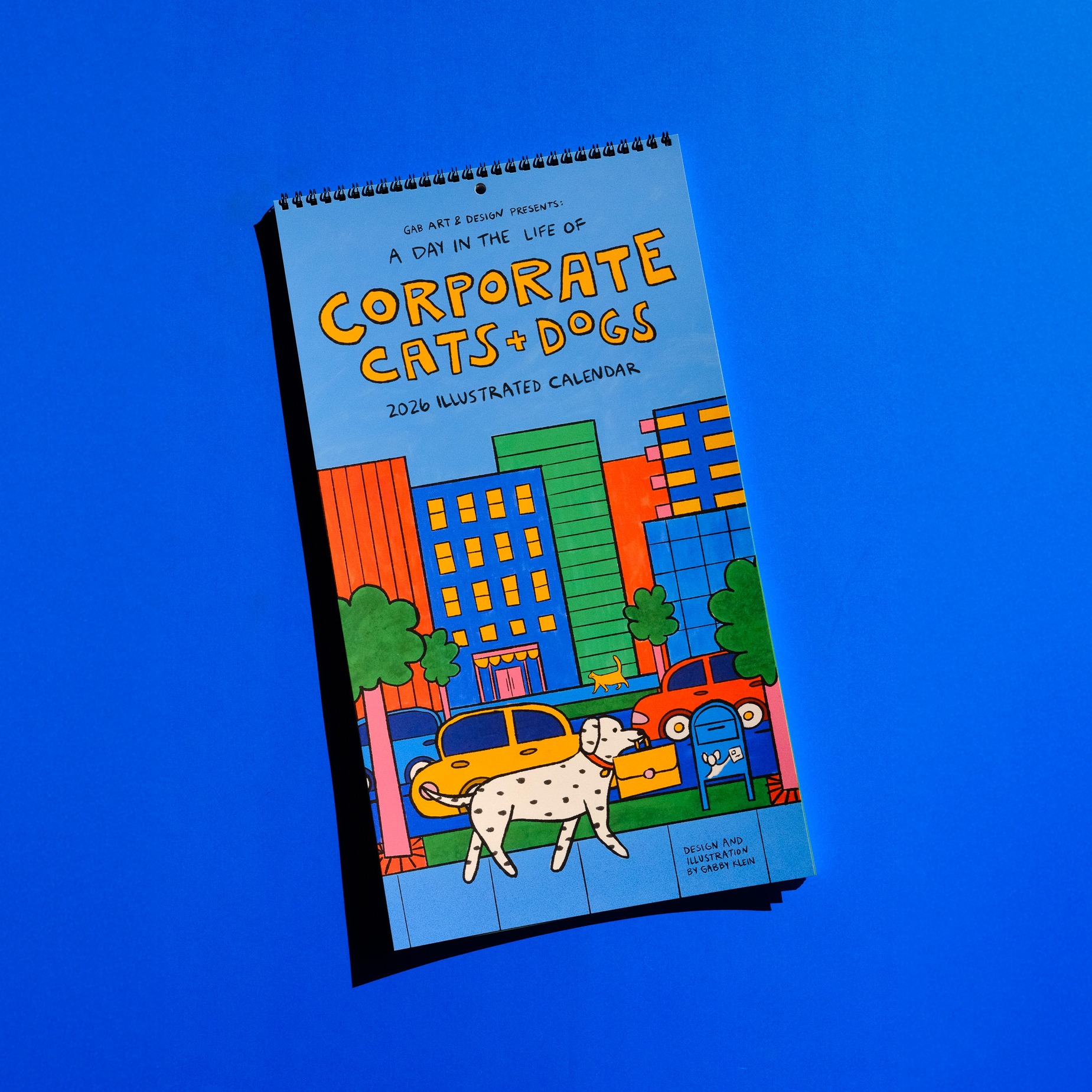 2026 illustrated wall calendar: a day in the life of corporate cats + dogs