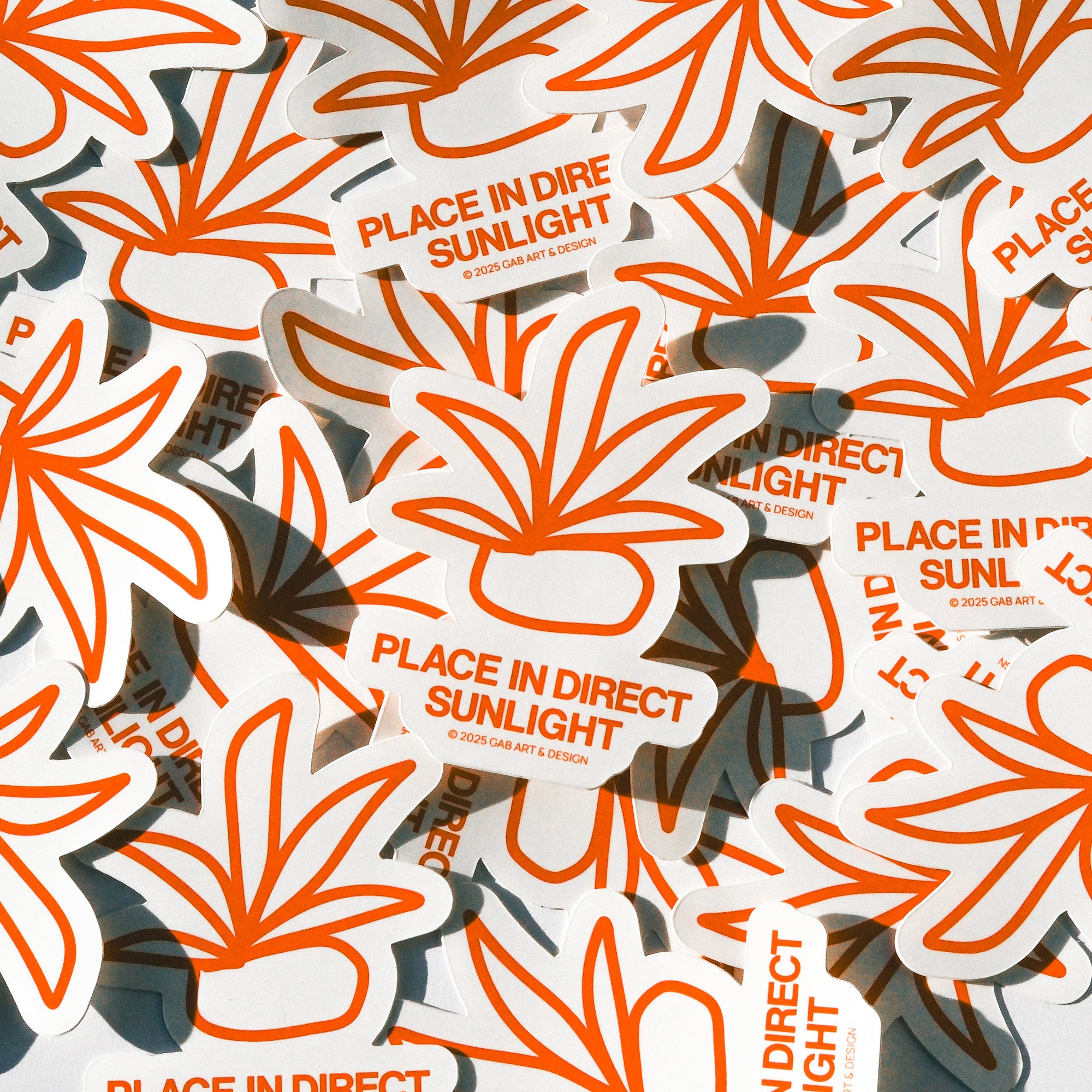 place in direct sunlight sticker