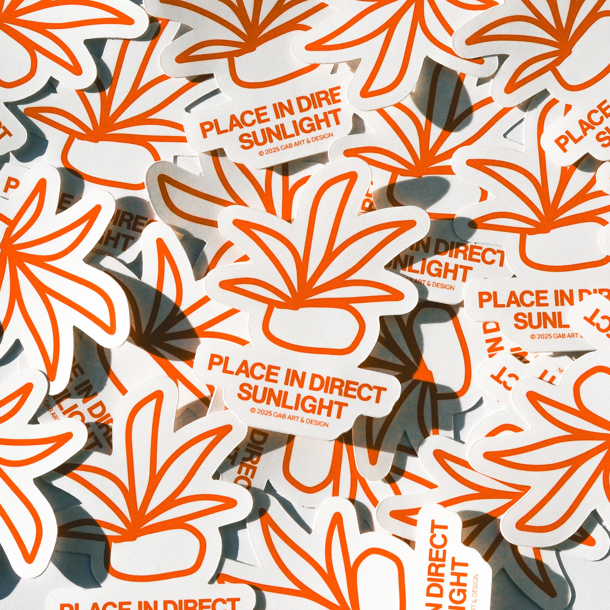 place in direct sunlight sticker