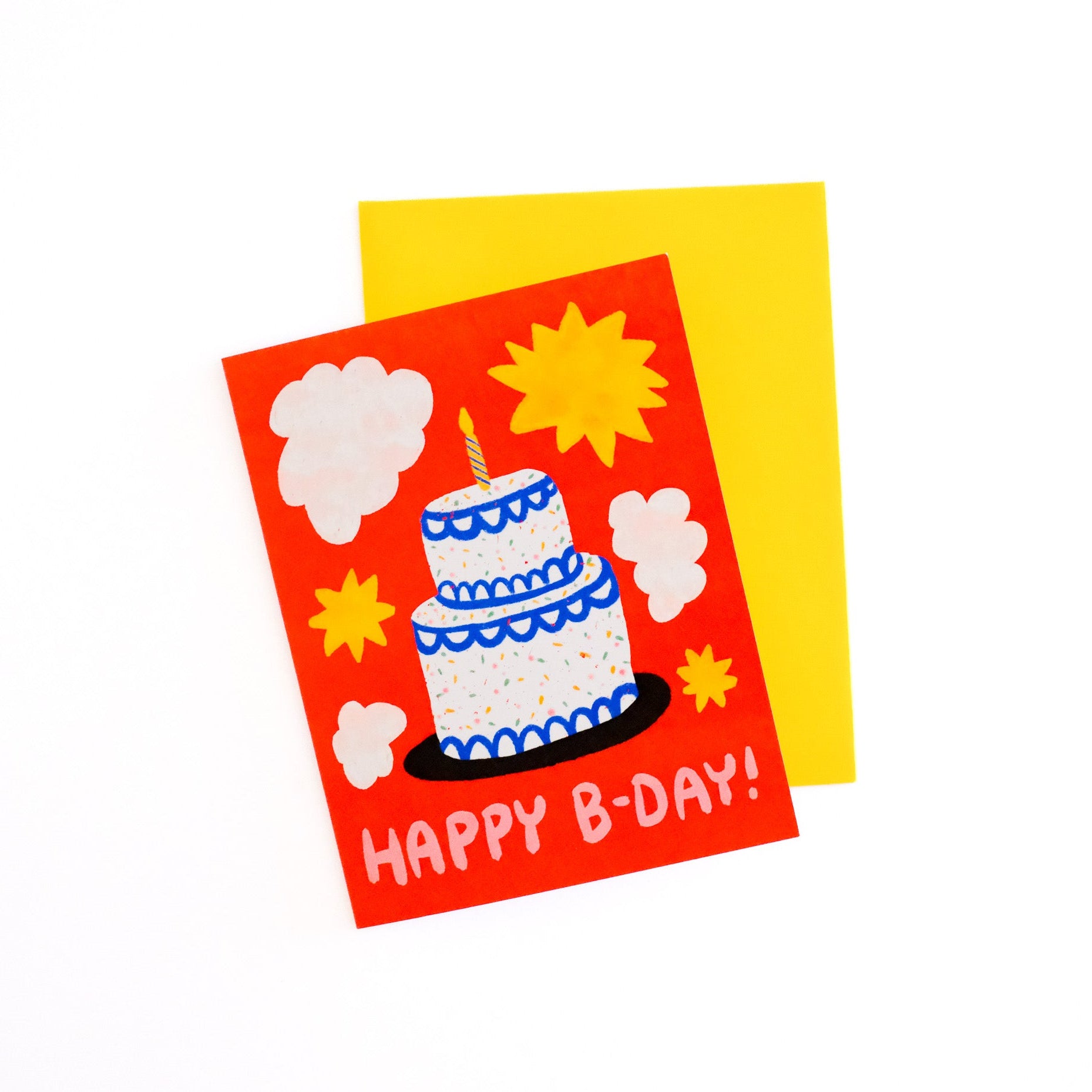 happy b-day sprinkle cake greeting card