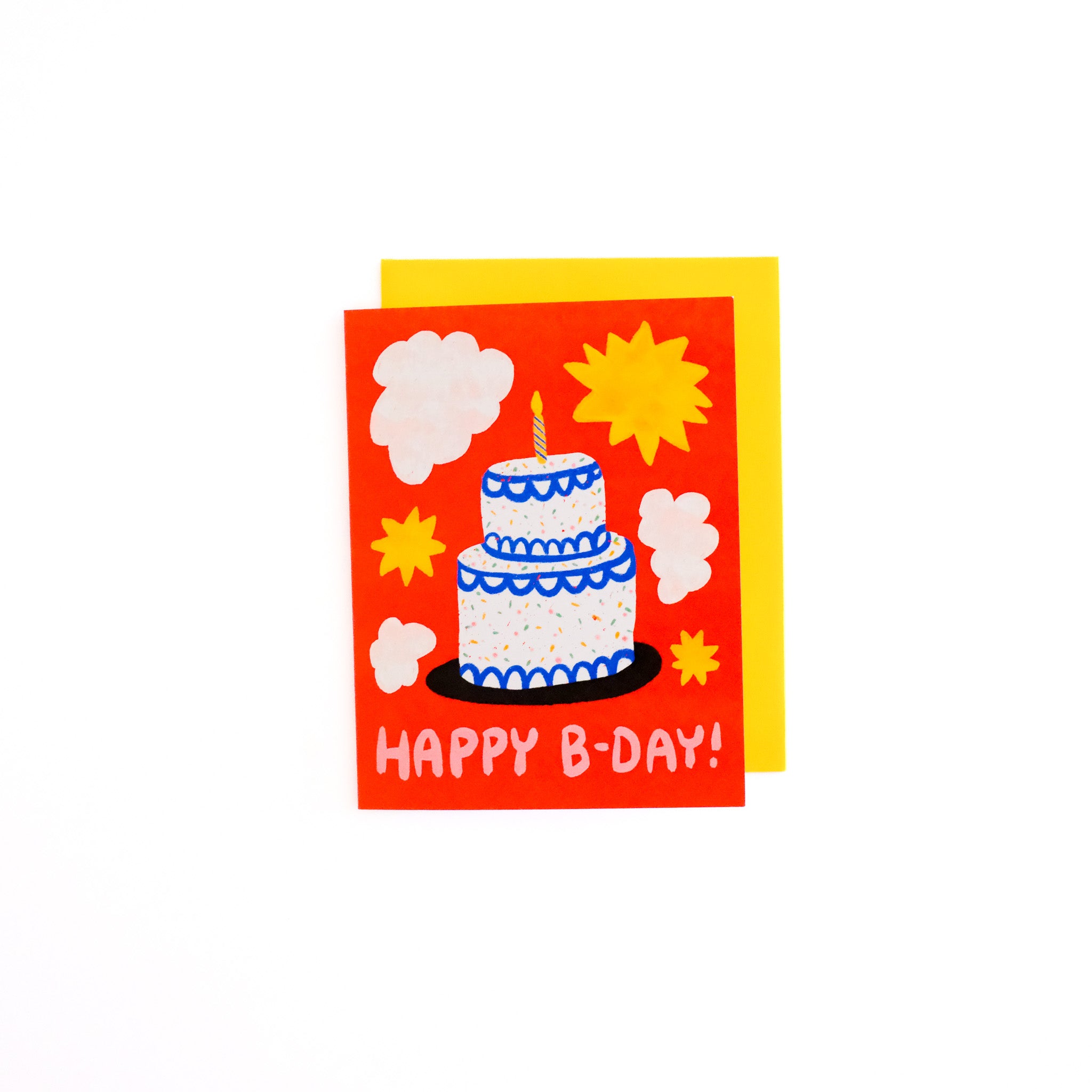 happy b-day sprinkle cake greeting card