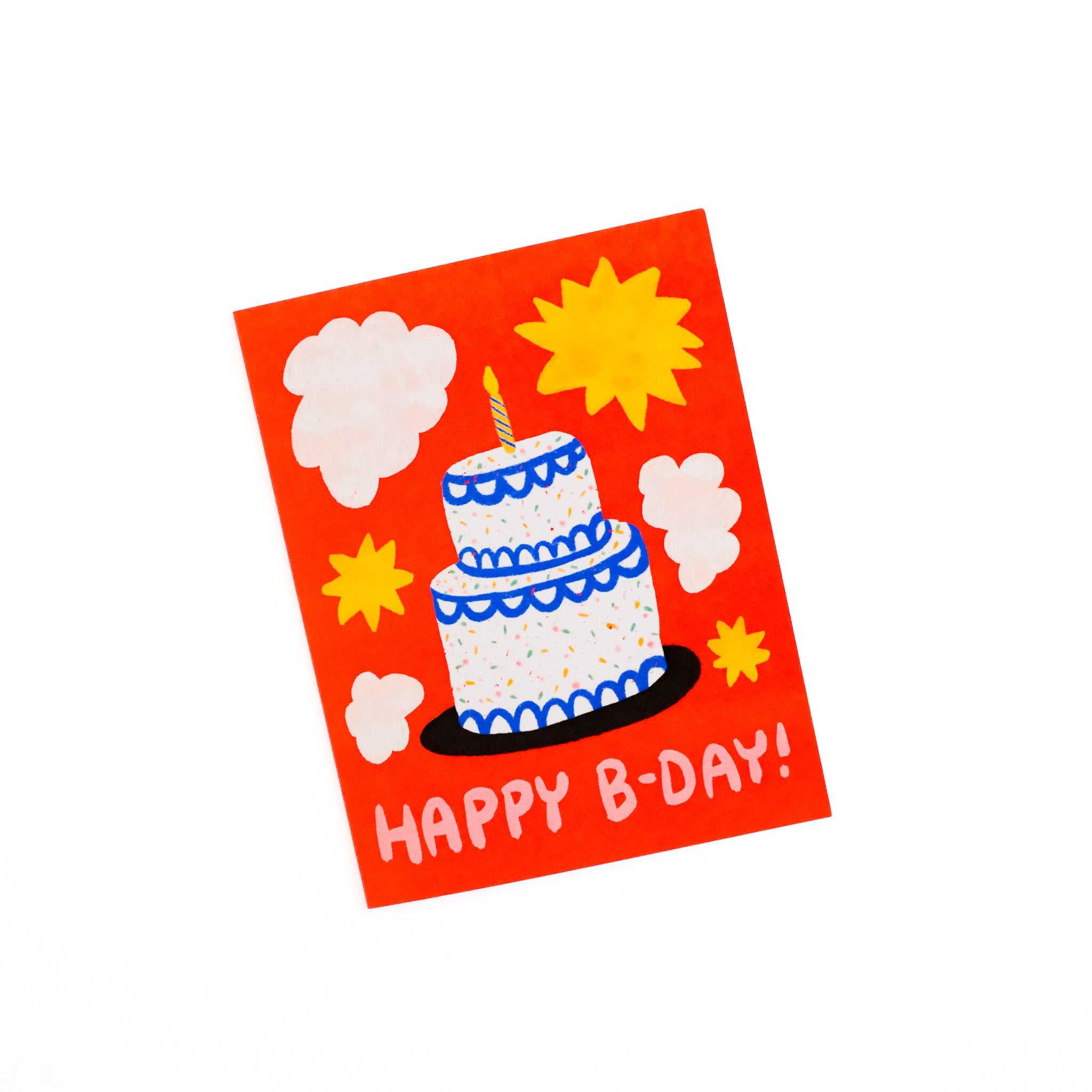 happy b-day sprinkle cake greeting card