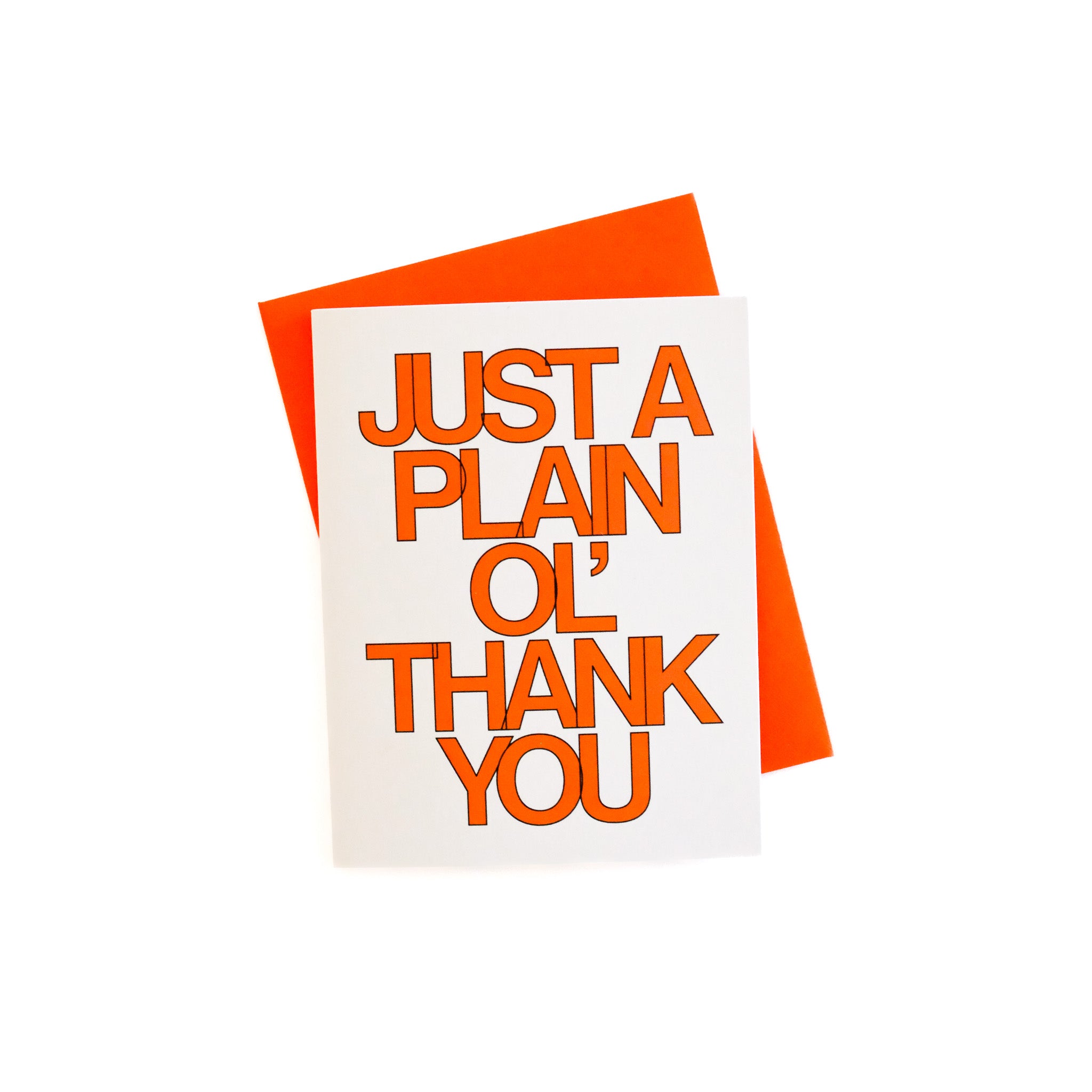 just a plain ol' thank you greeting card