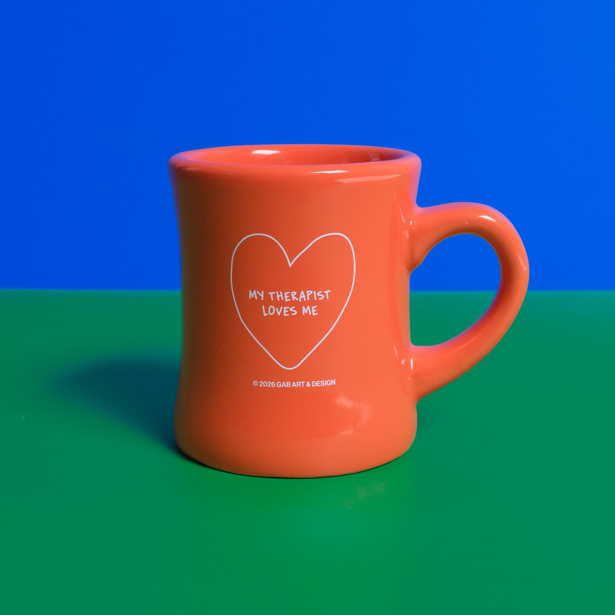 my therapist loves me - diner mug