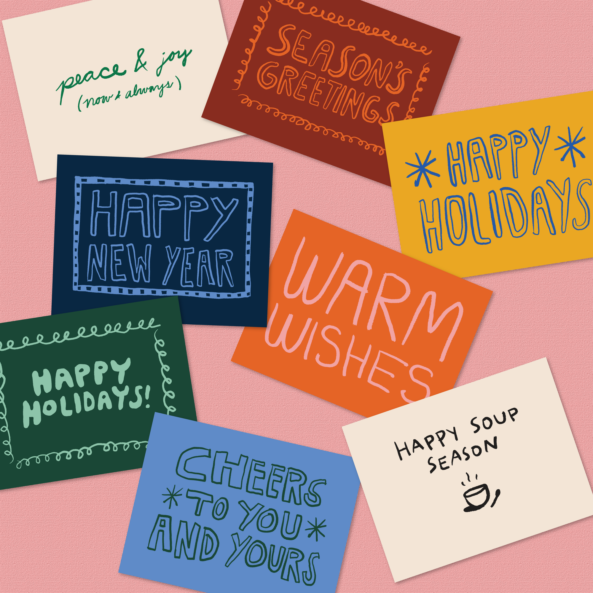 holiday greeting card pack! (pack of 8)