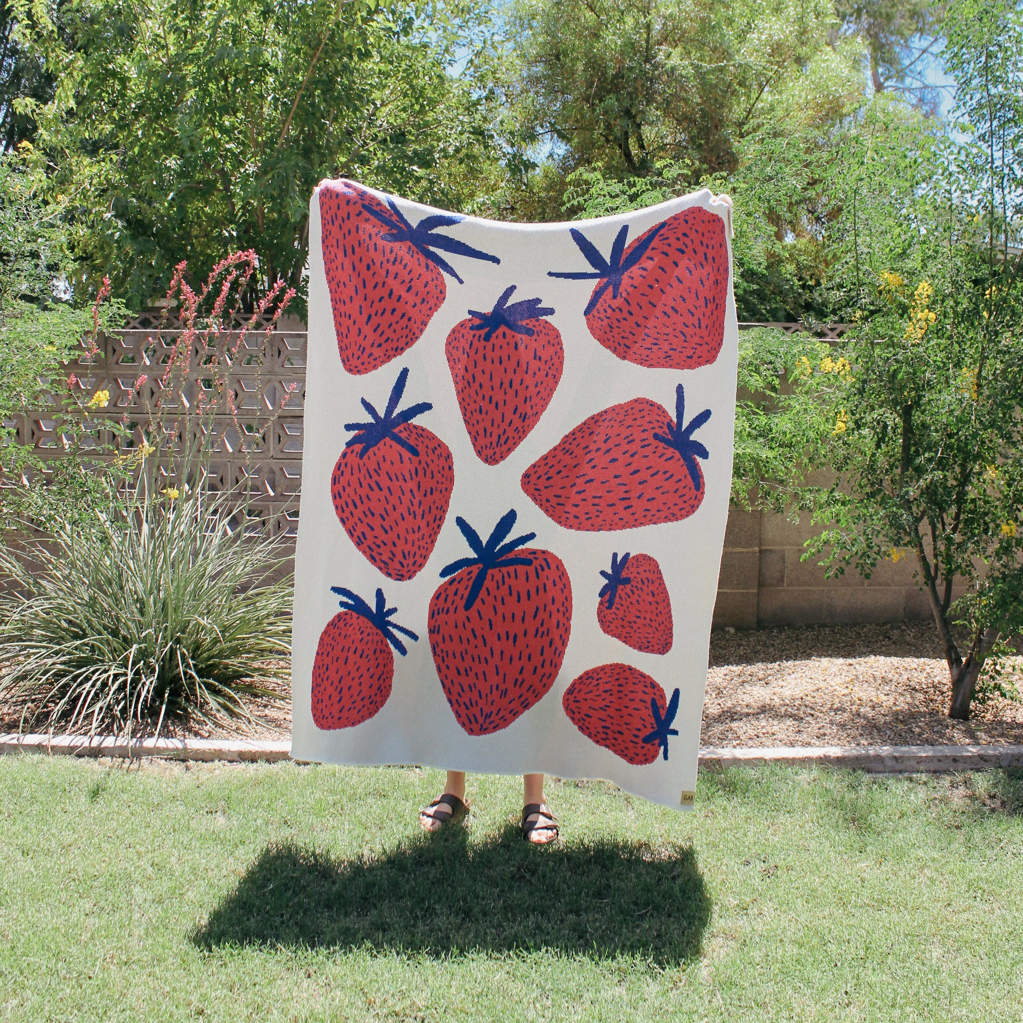 strawberry knit blanket