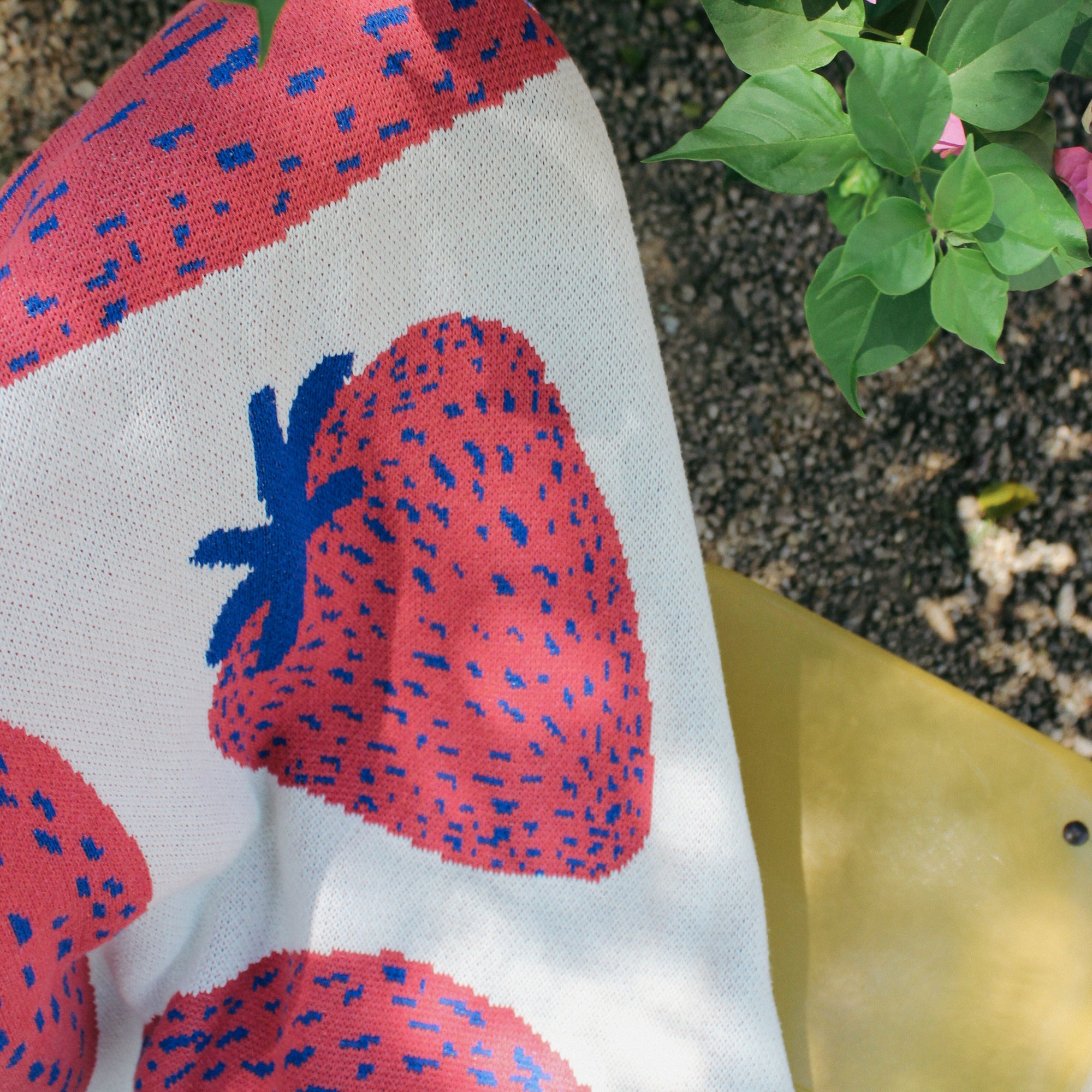 strawberry knit blanket