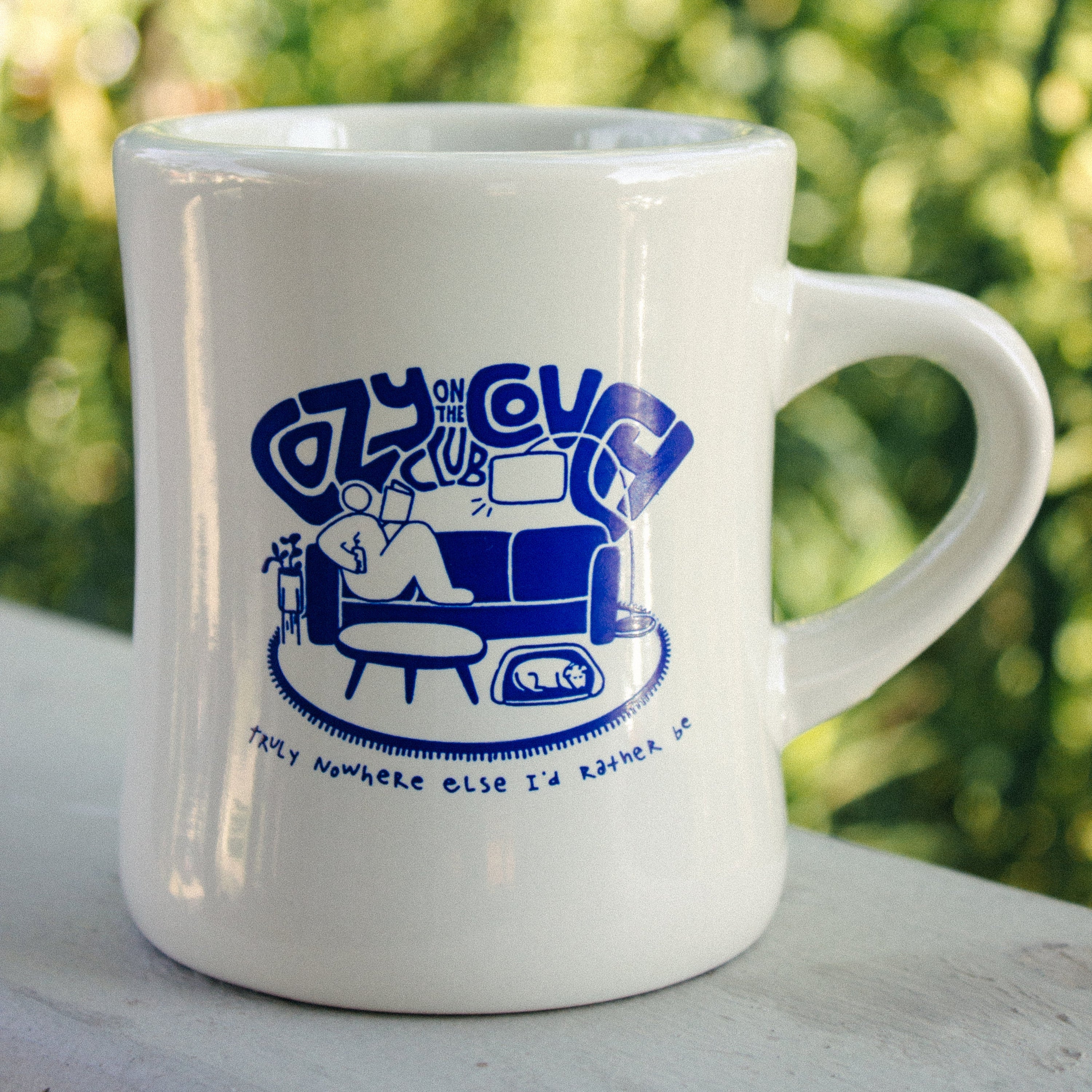 cozy on the couch club - diner mug