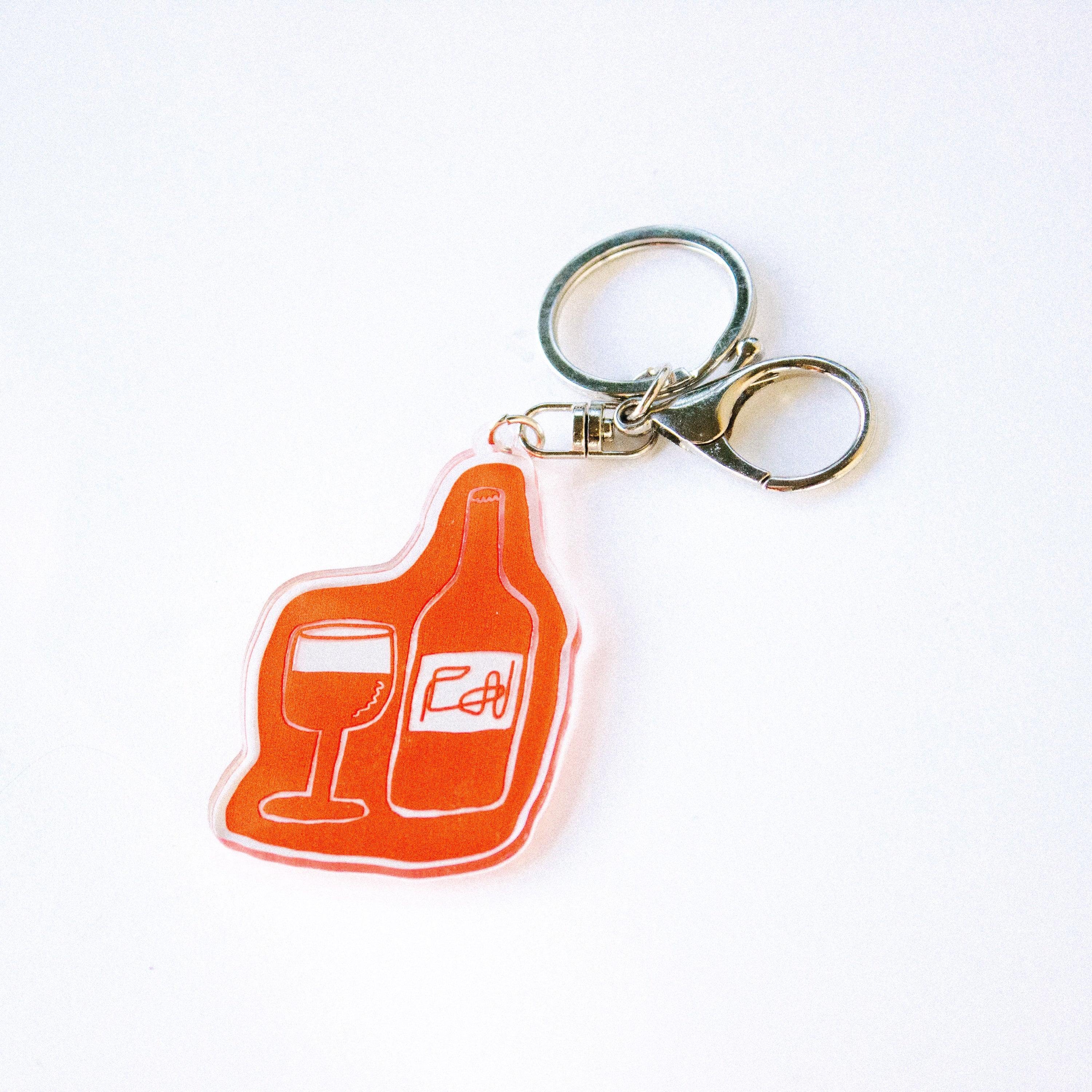 wine doodle keychain