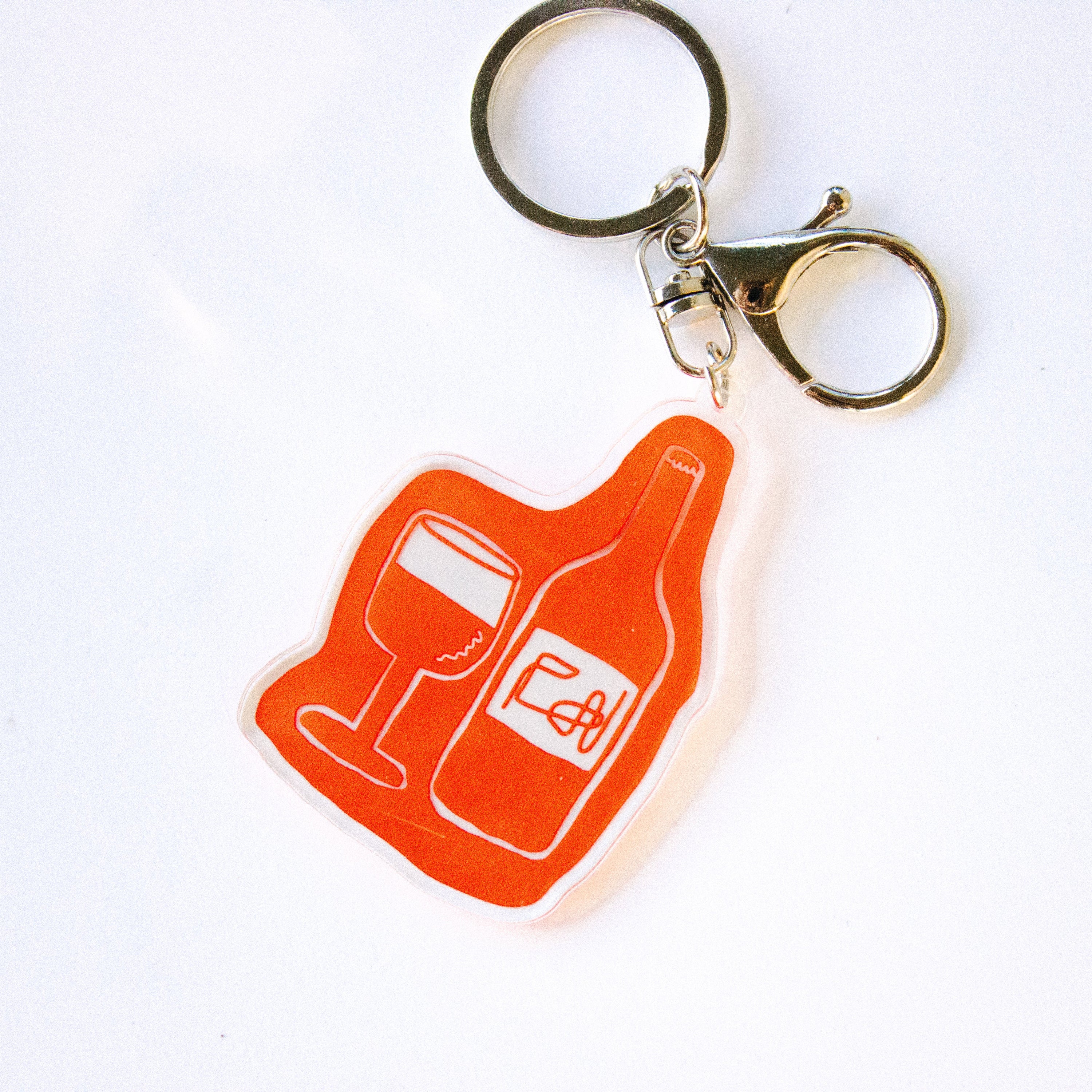 wine doodle keychain