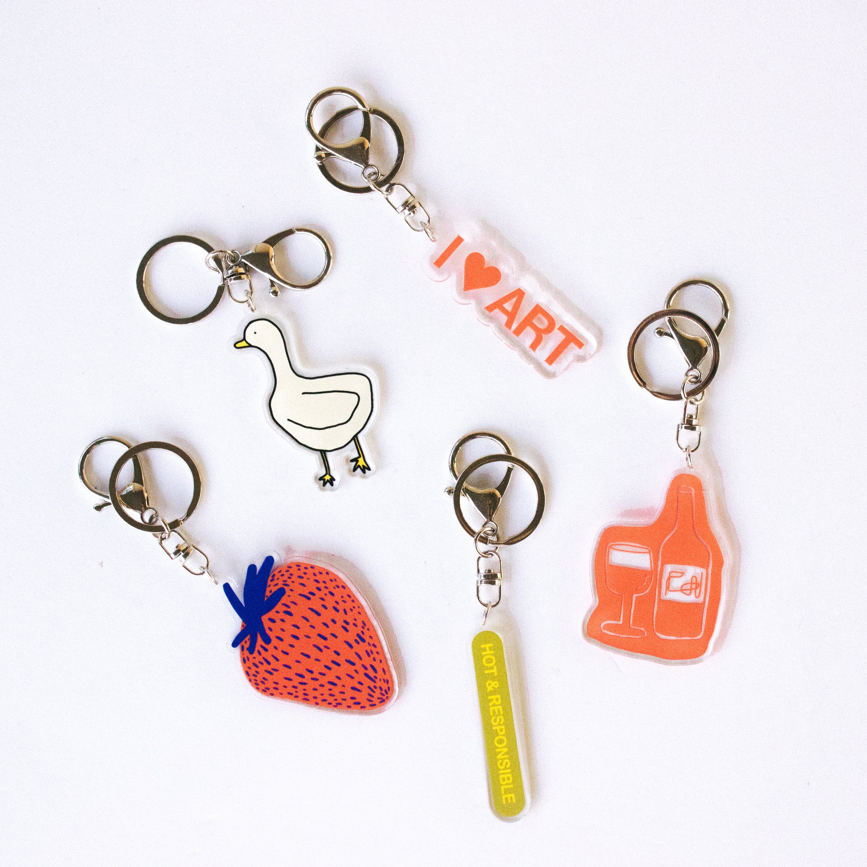 wine doodle keychain