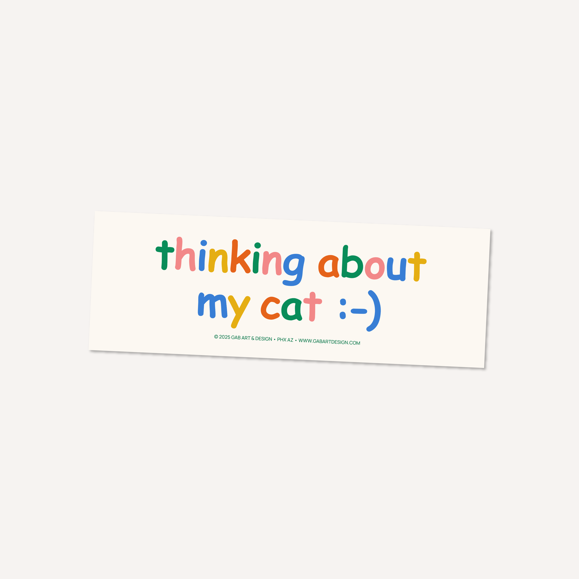 thinking about my cat bumper sticker / magnet