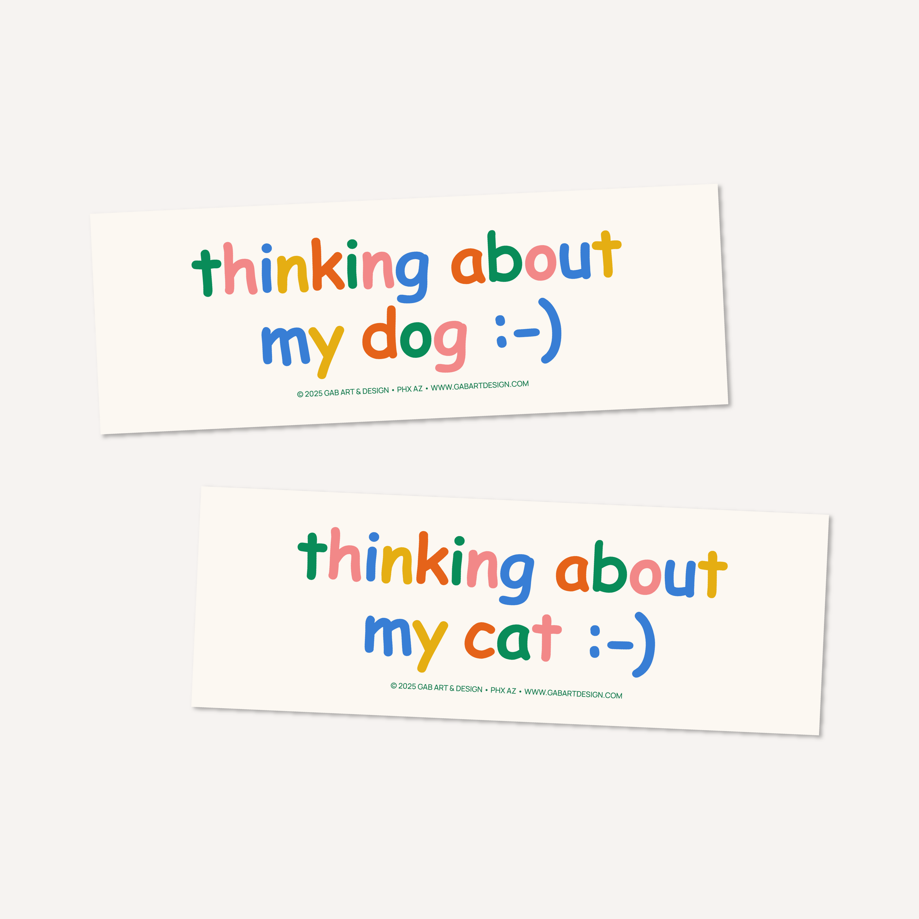thinking about my cat bumper sticker / magnet