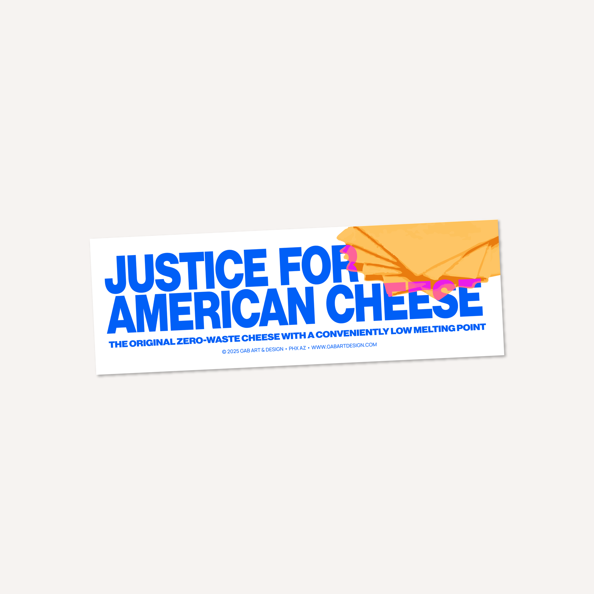justice for american cheese bumper sticker