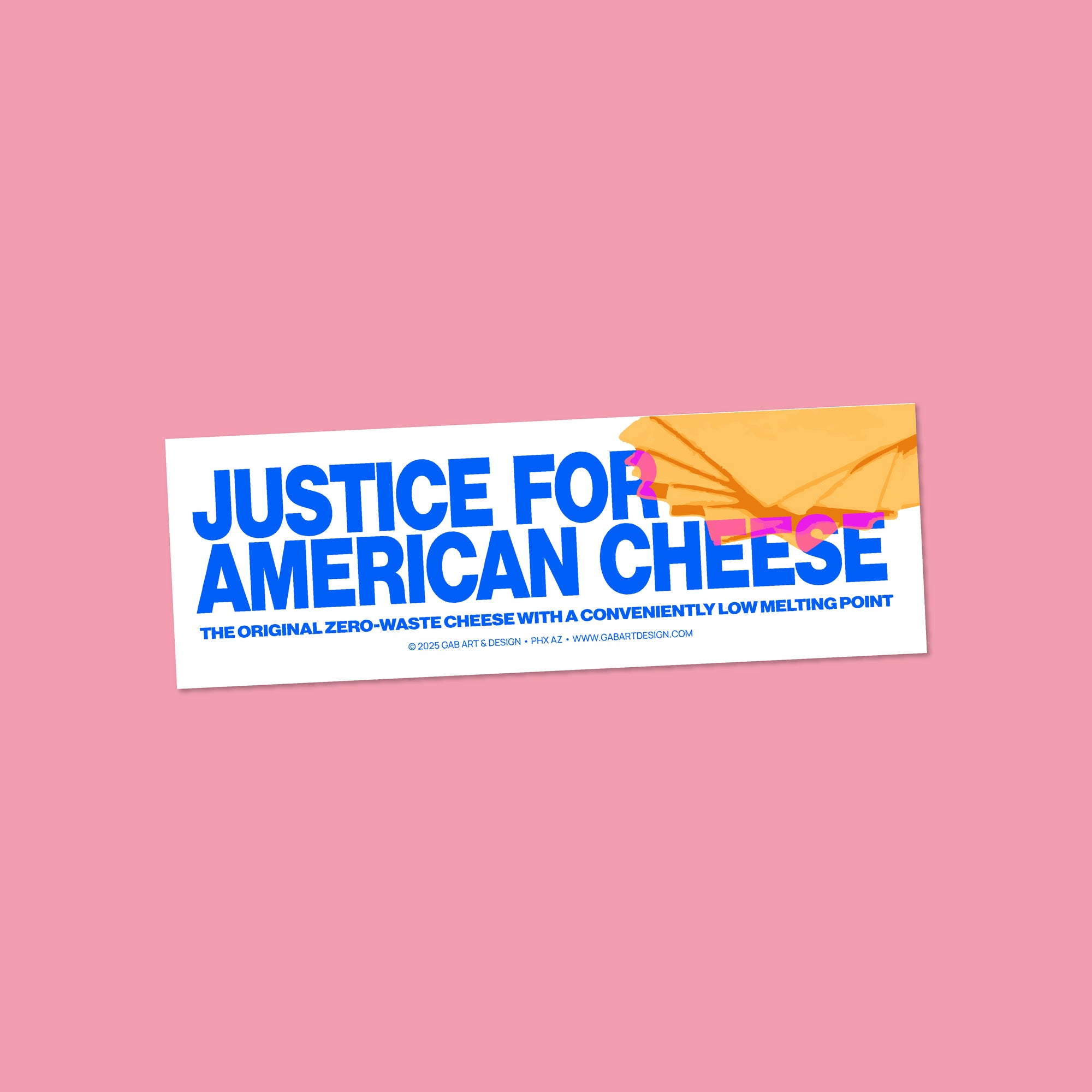 justice for american cheese bumper sticker