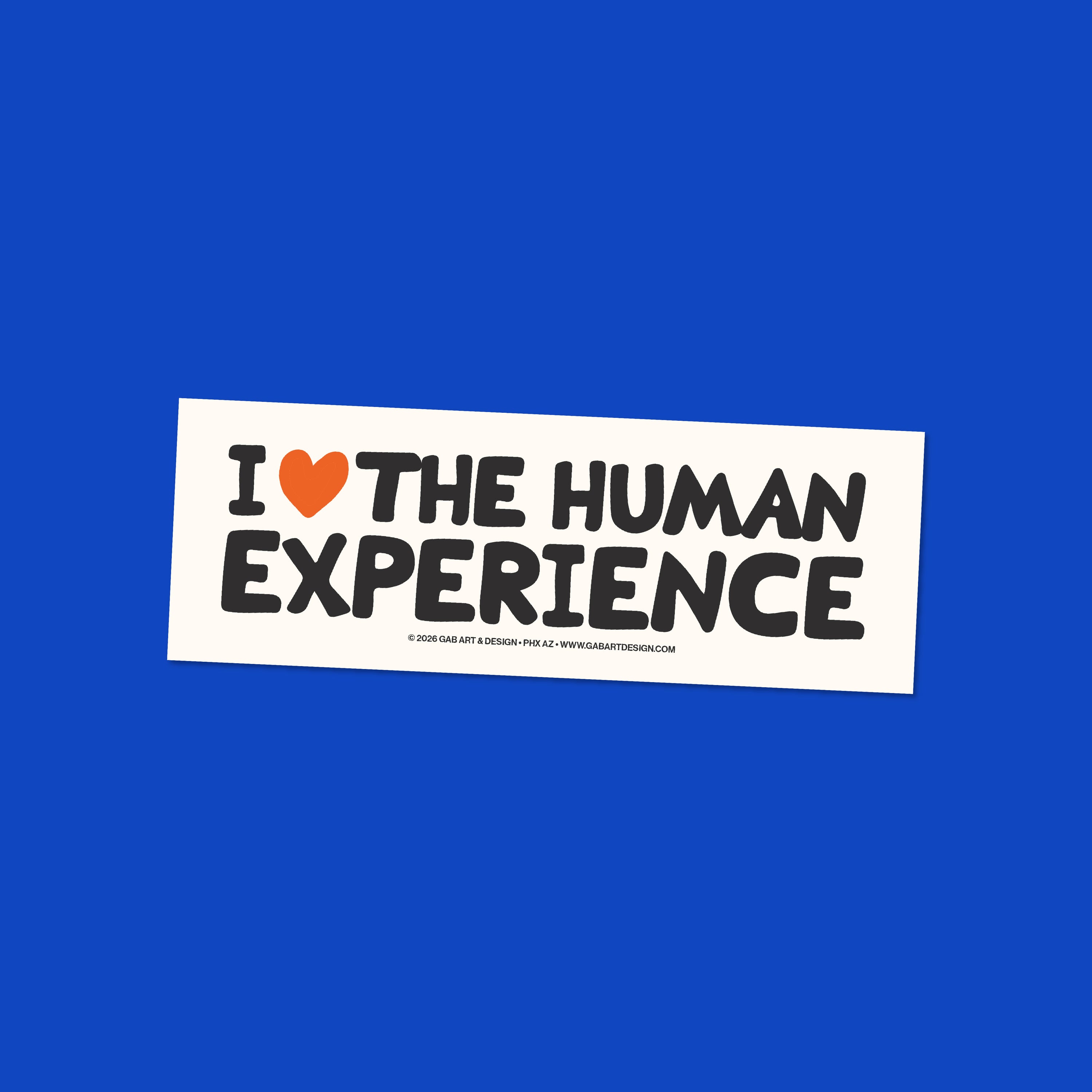 i love the human experience bumper sticker / magnet