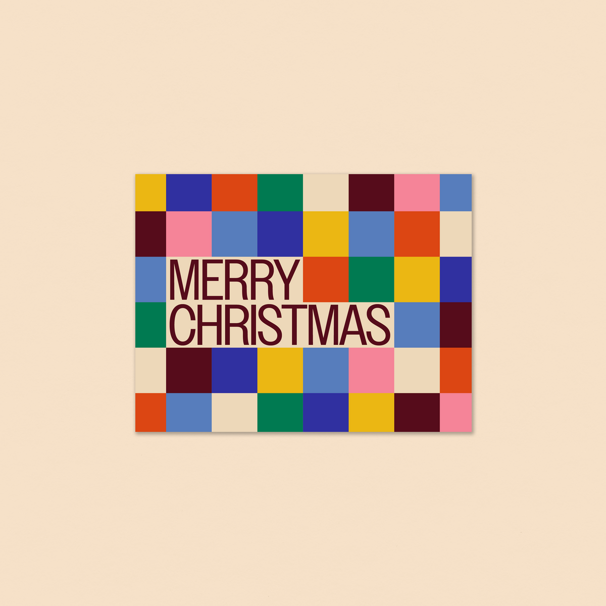 merry christmas color block greeting card