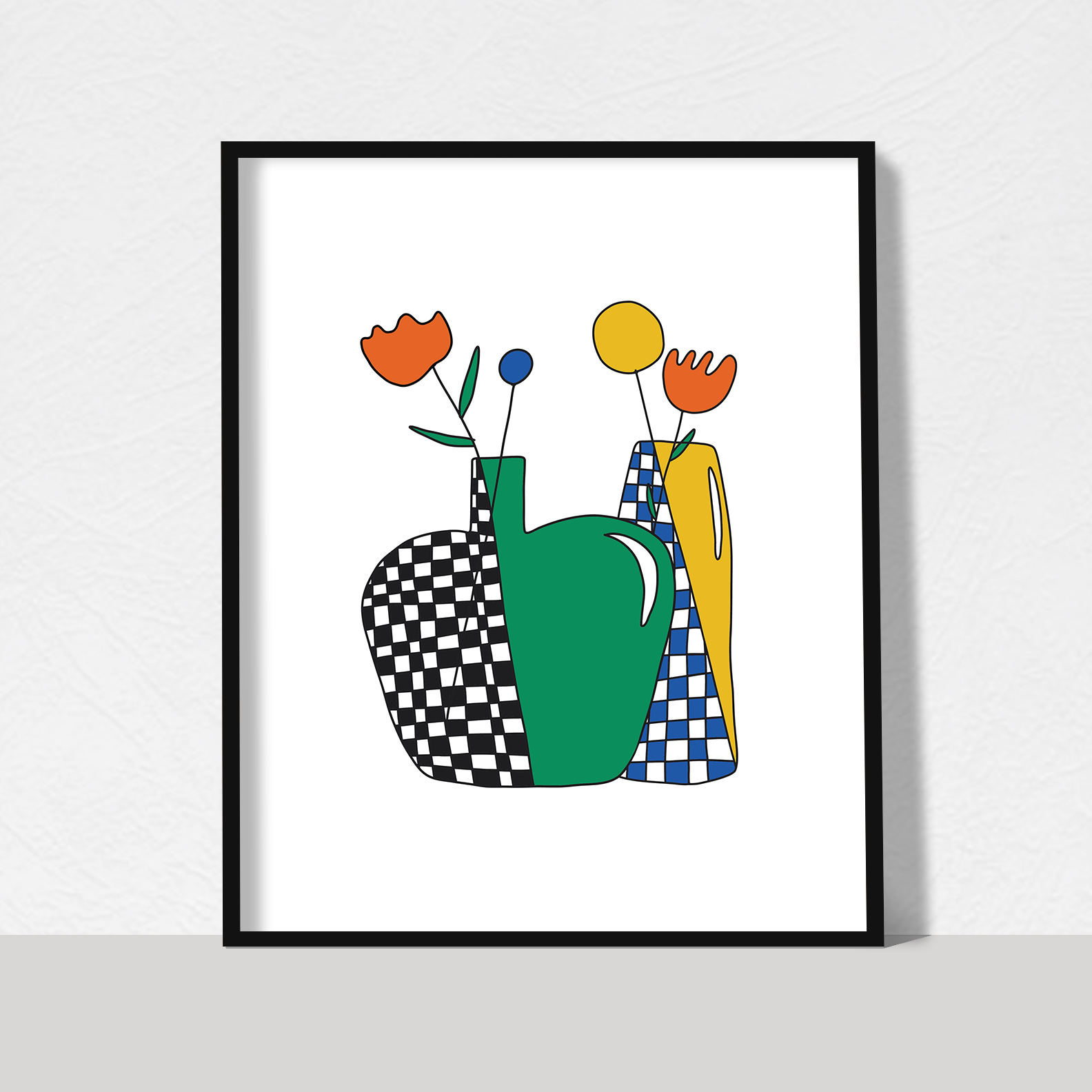 flowers in vases art print