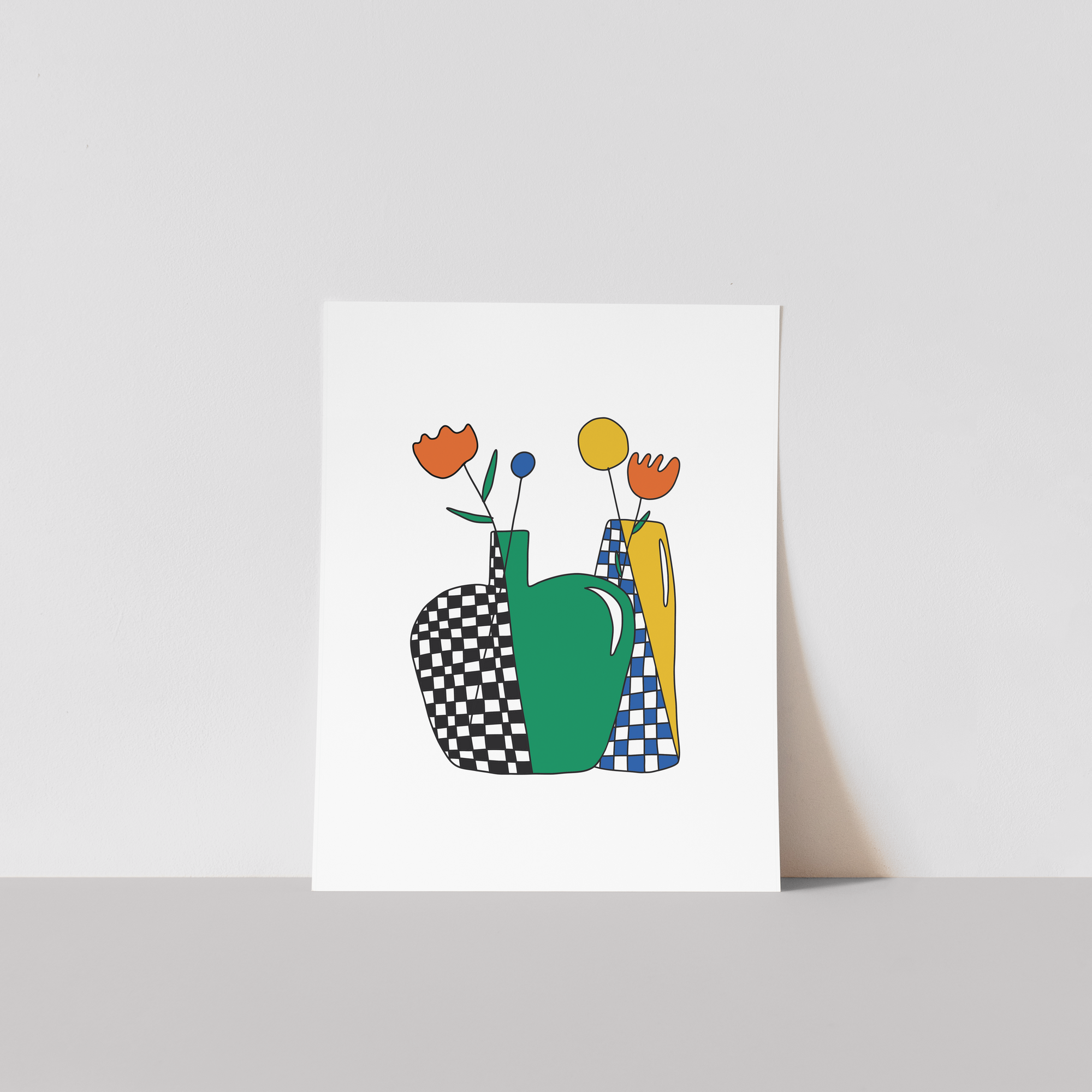 flowers in vases art print