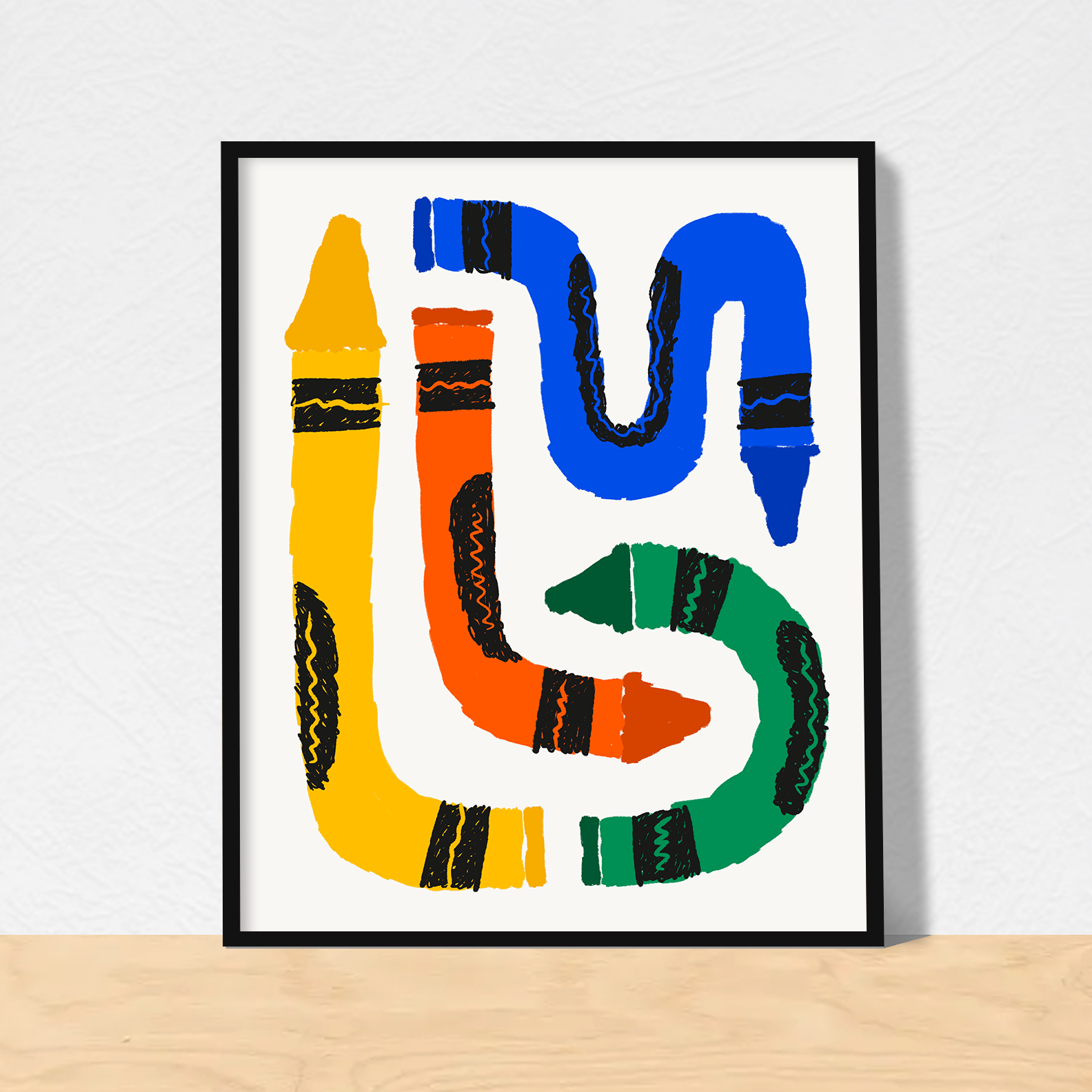 crayons art print