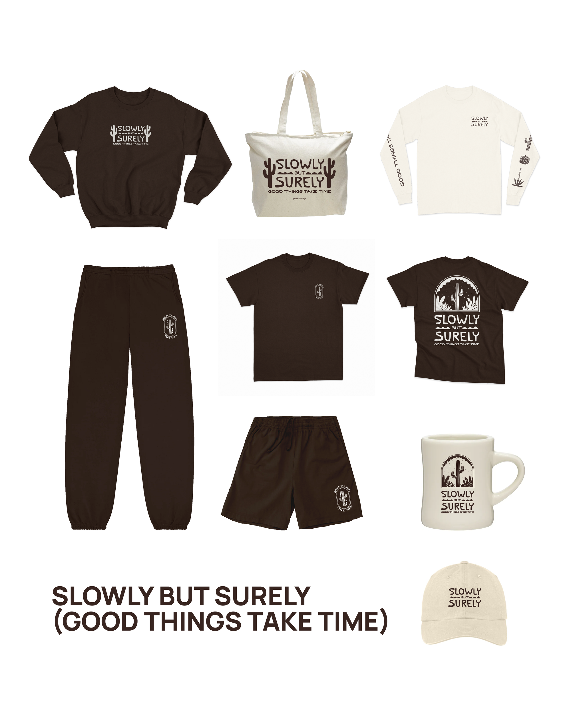 slowly but surely - oversized zip tote