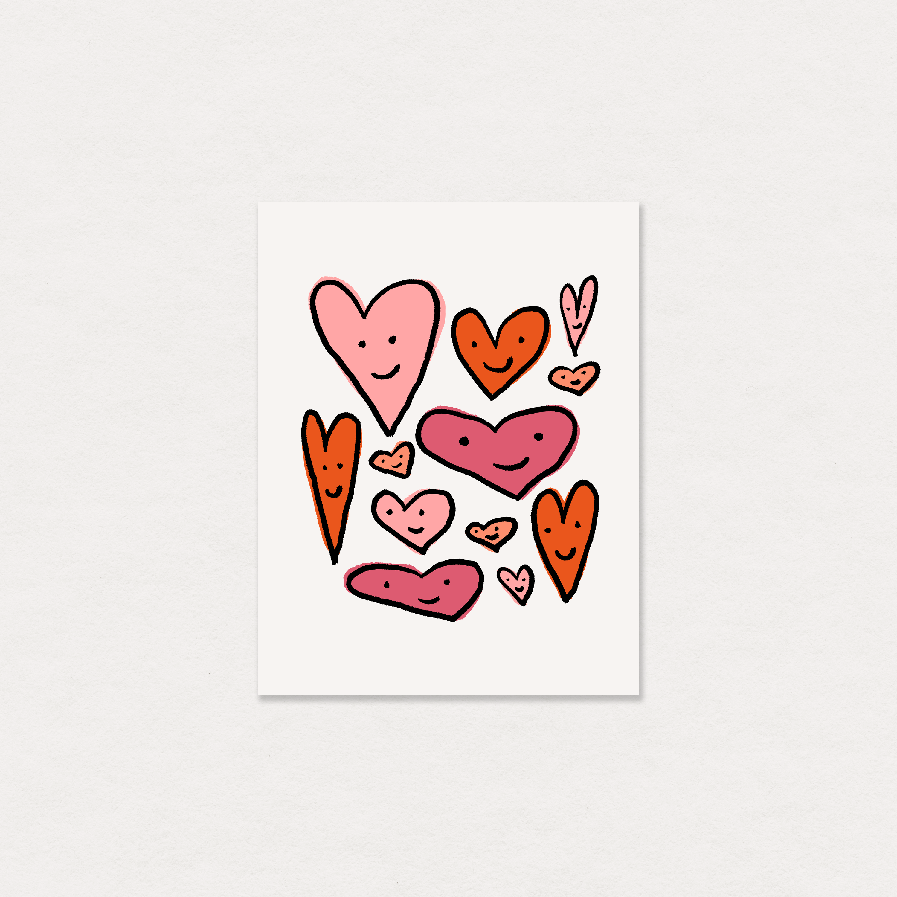 happy hearts greeting card