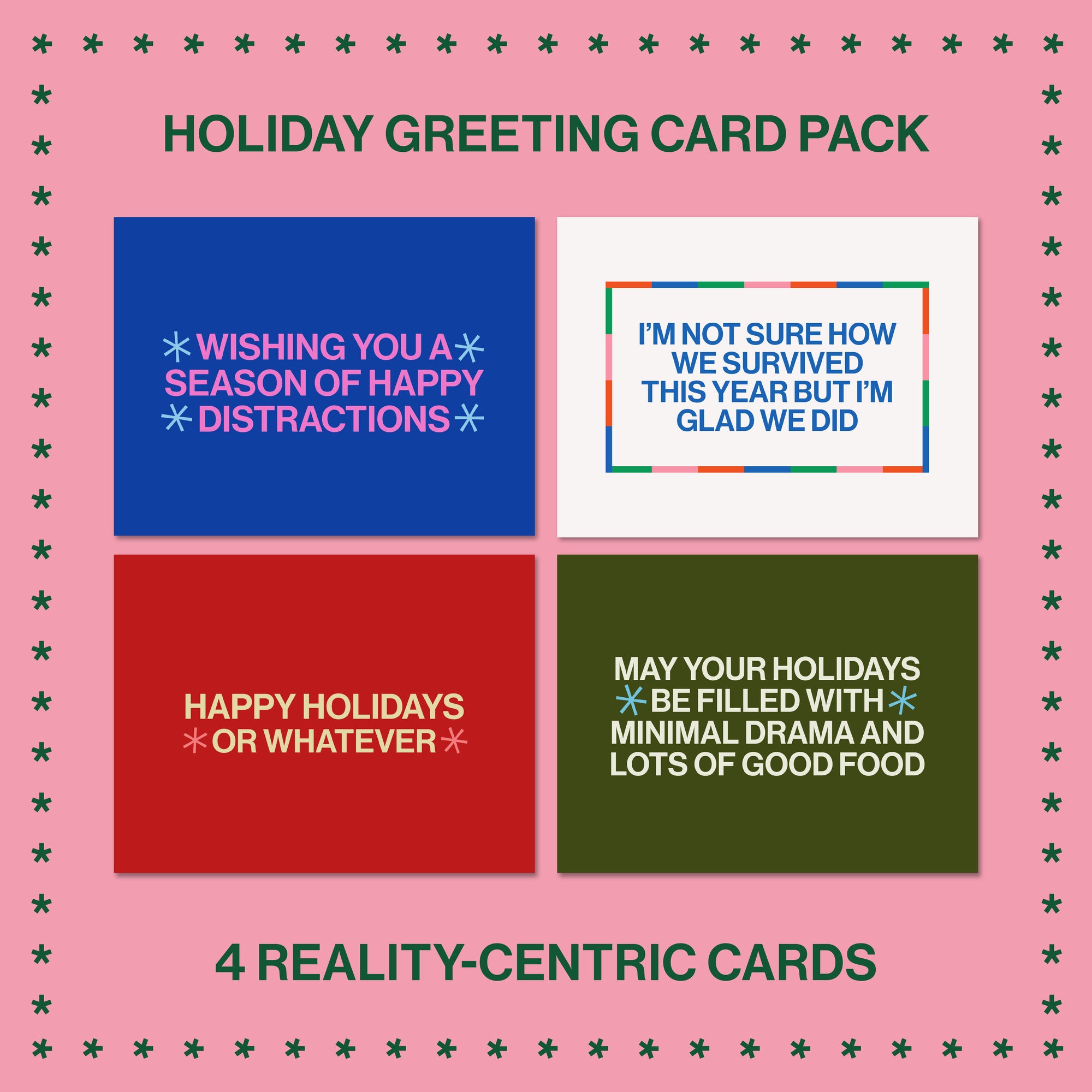keeping it real holiday card pack (pack of 4)
