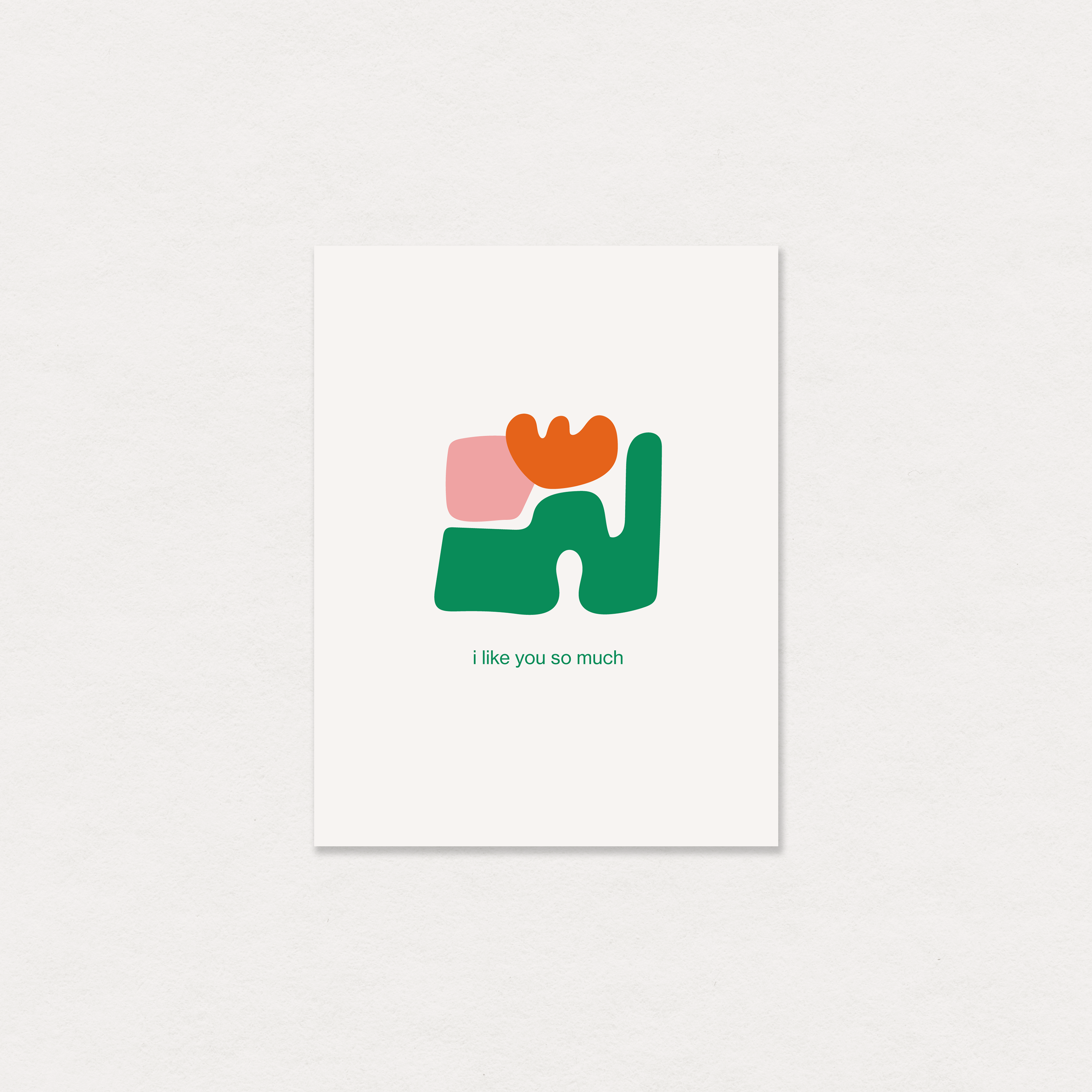 i like you so much greeting card