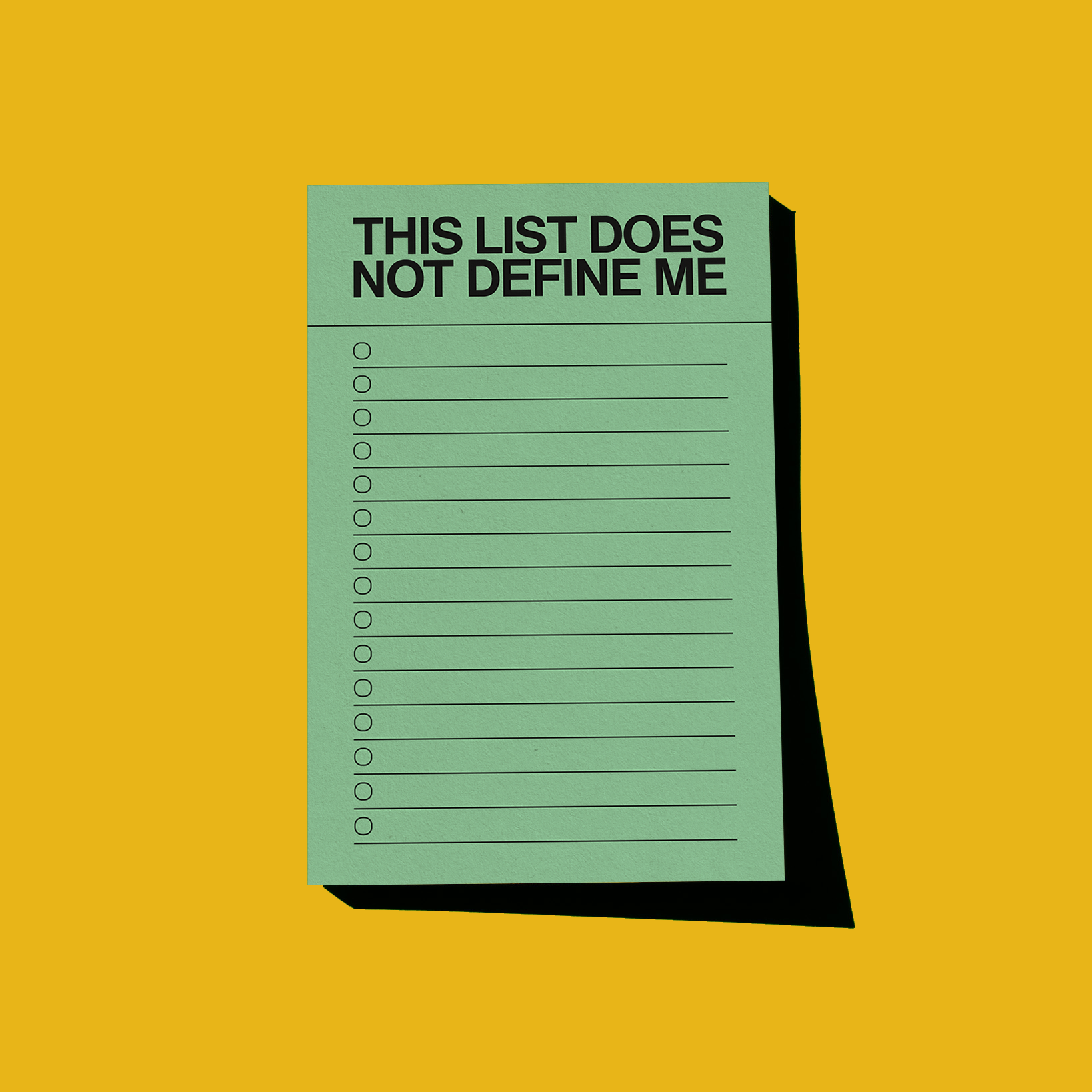 this list does not define me - notepad