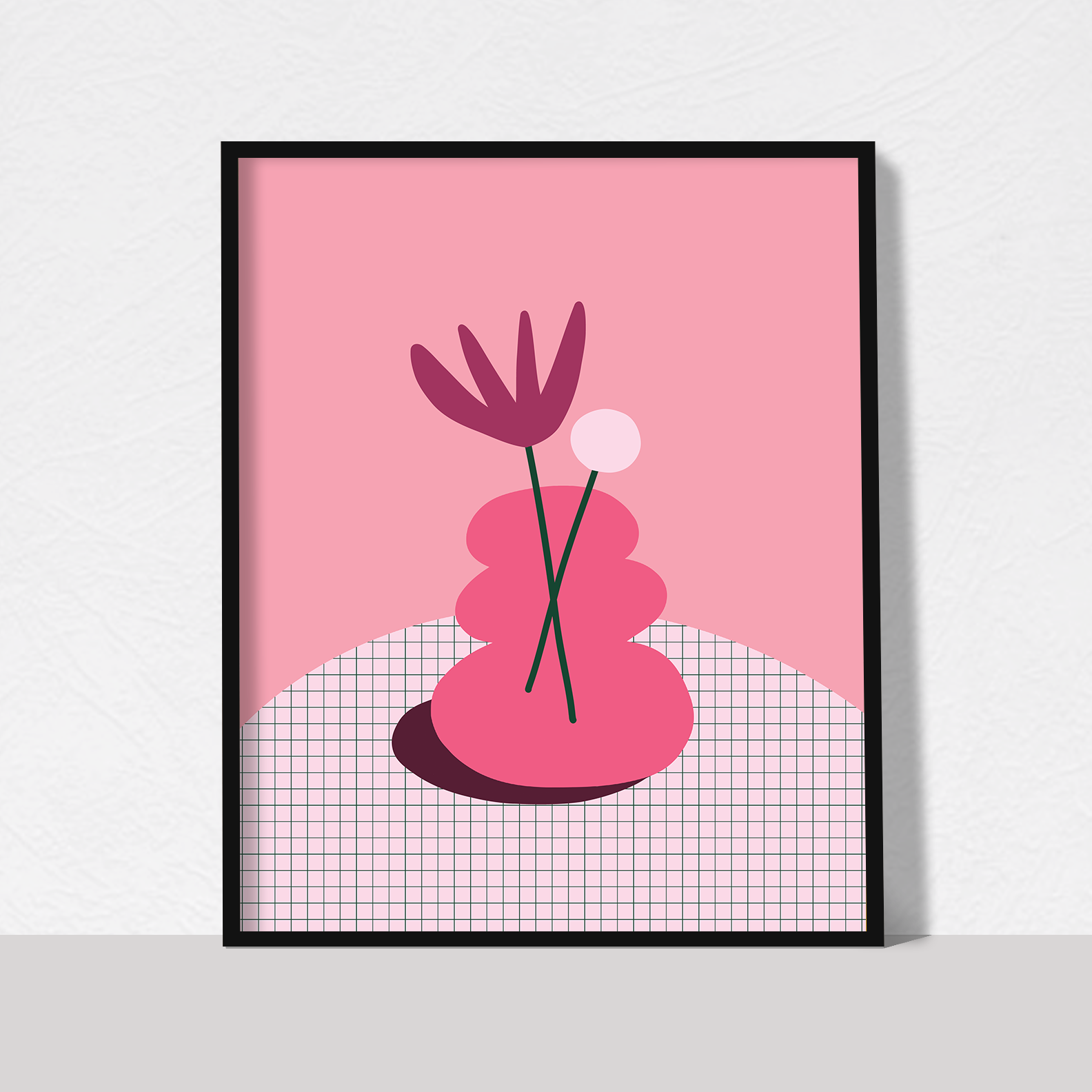 pink flowers art print