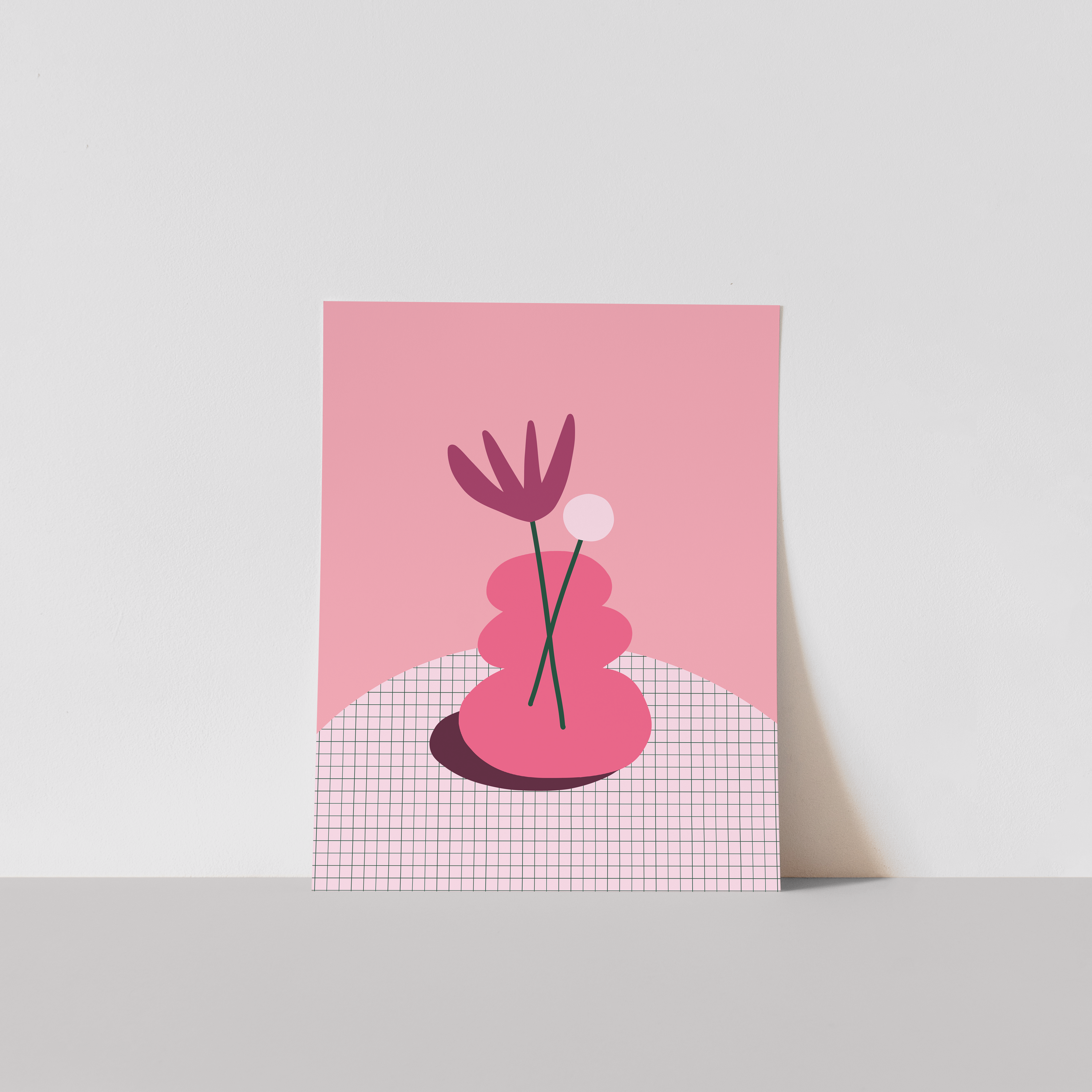 pink flowers art print