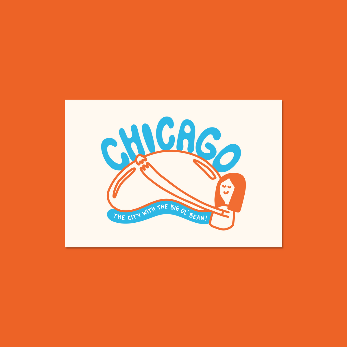 chicago bean postcard print