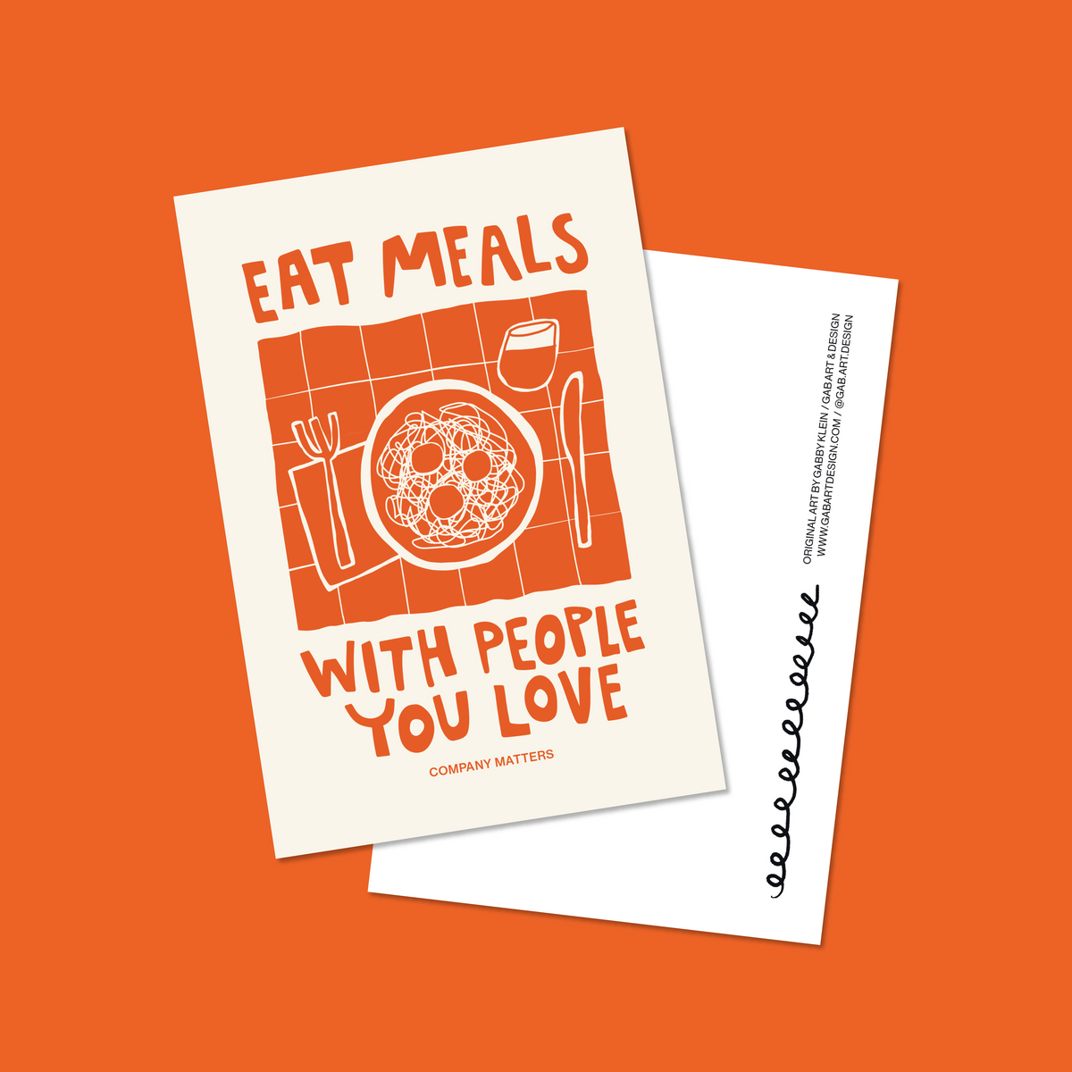 eat meals with people you love postcard print