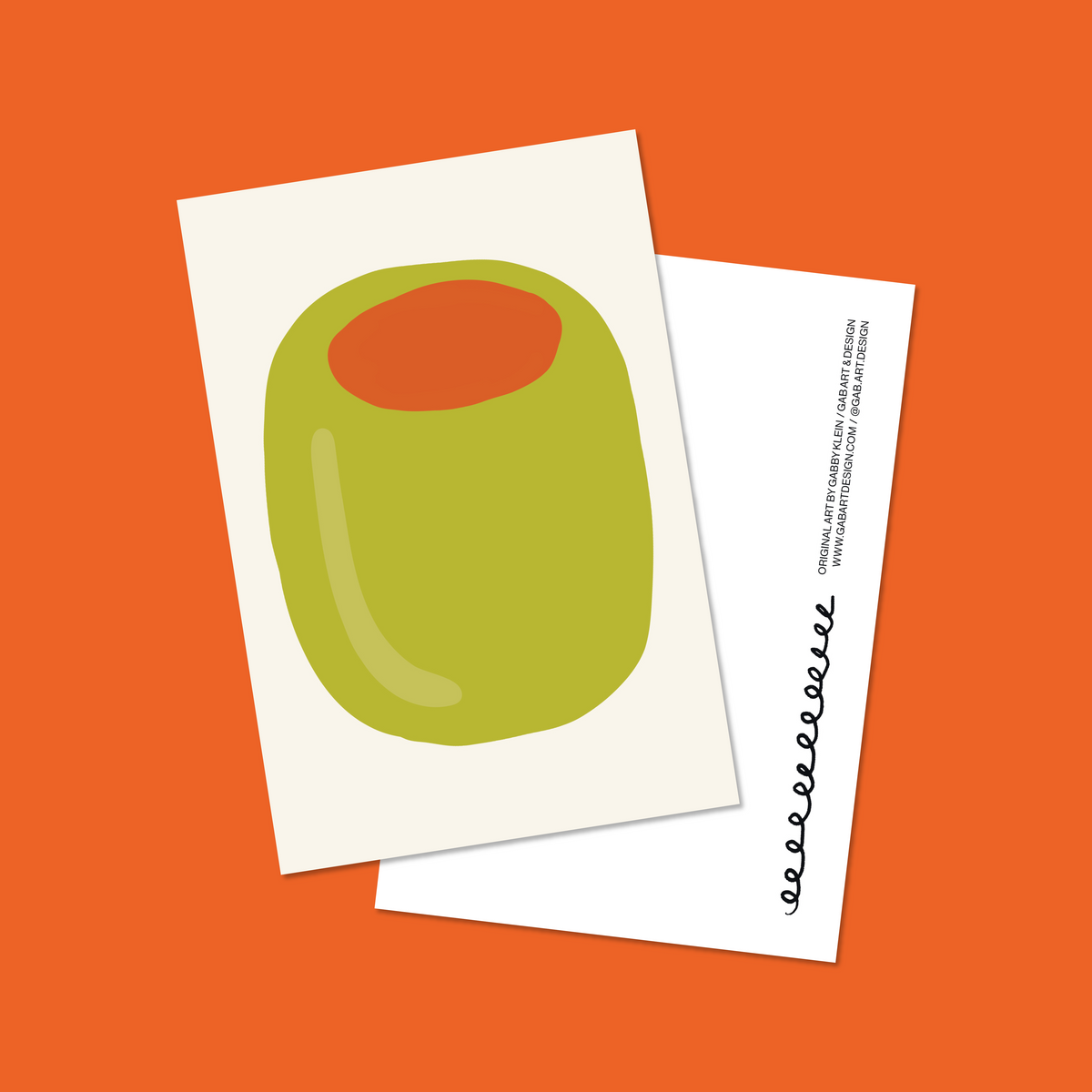 olive postcard print
