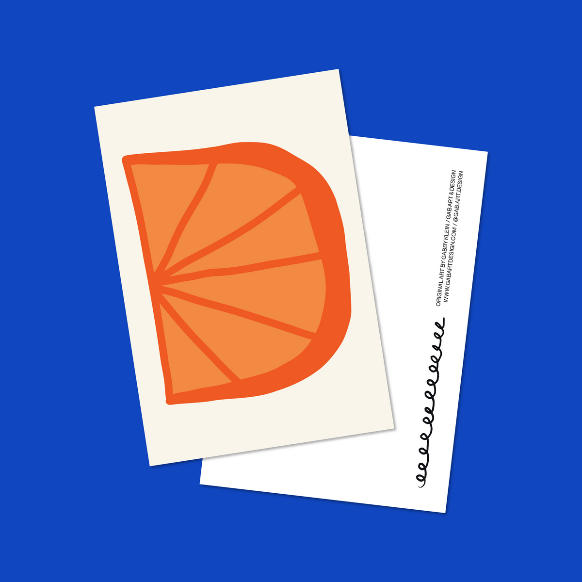 orange postcard print