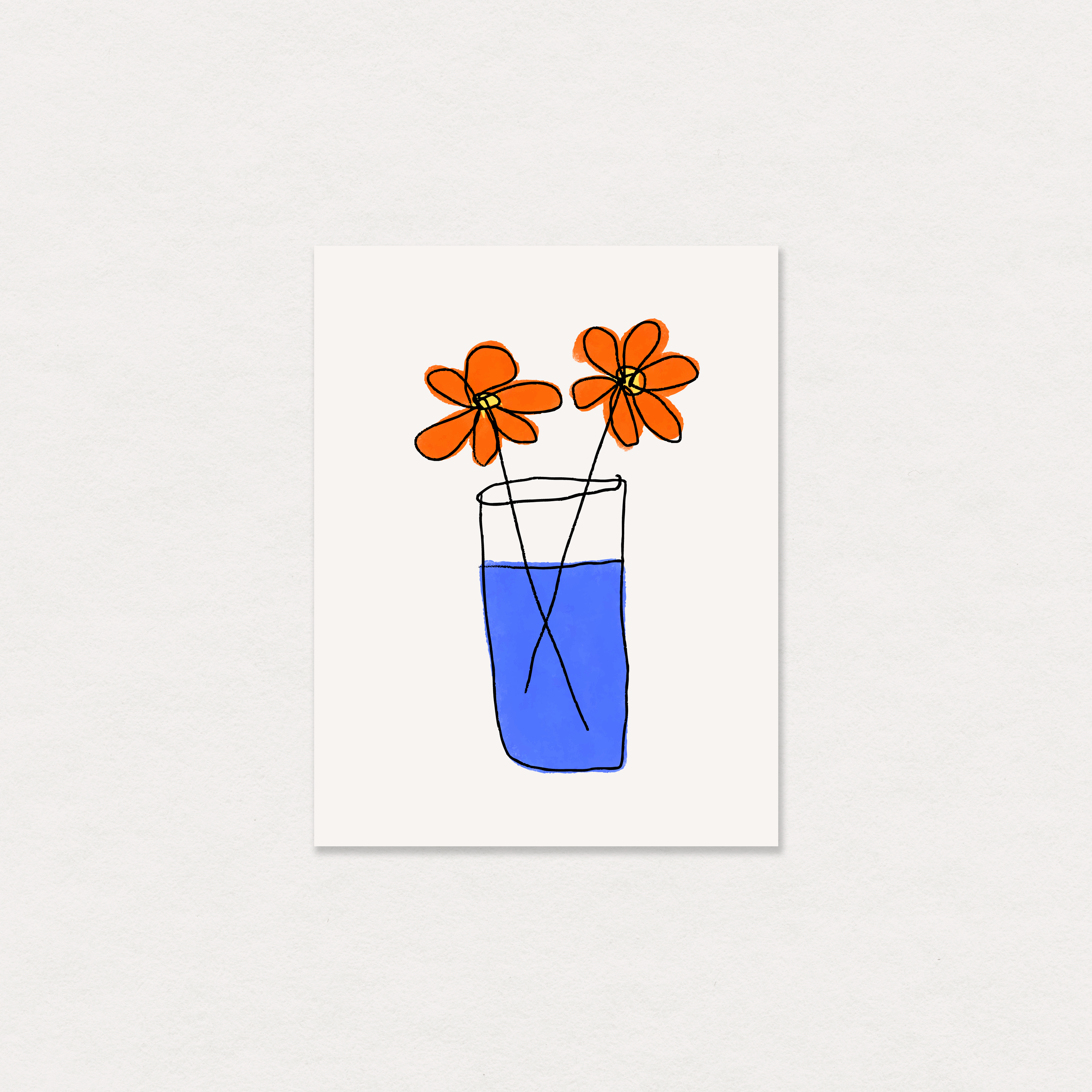 primary flowers greeting card