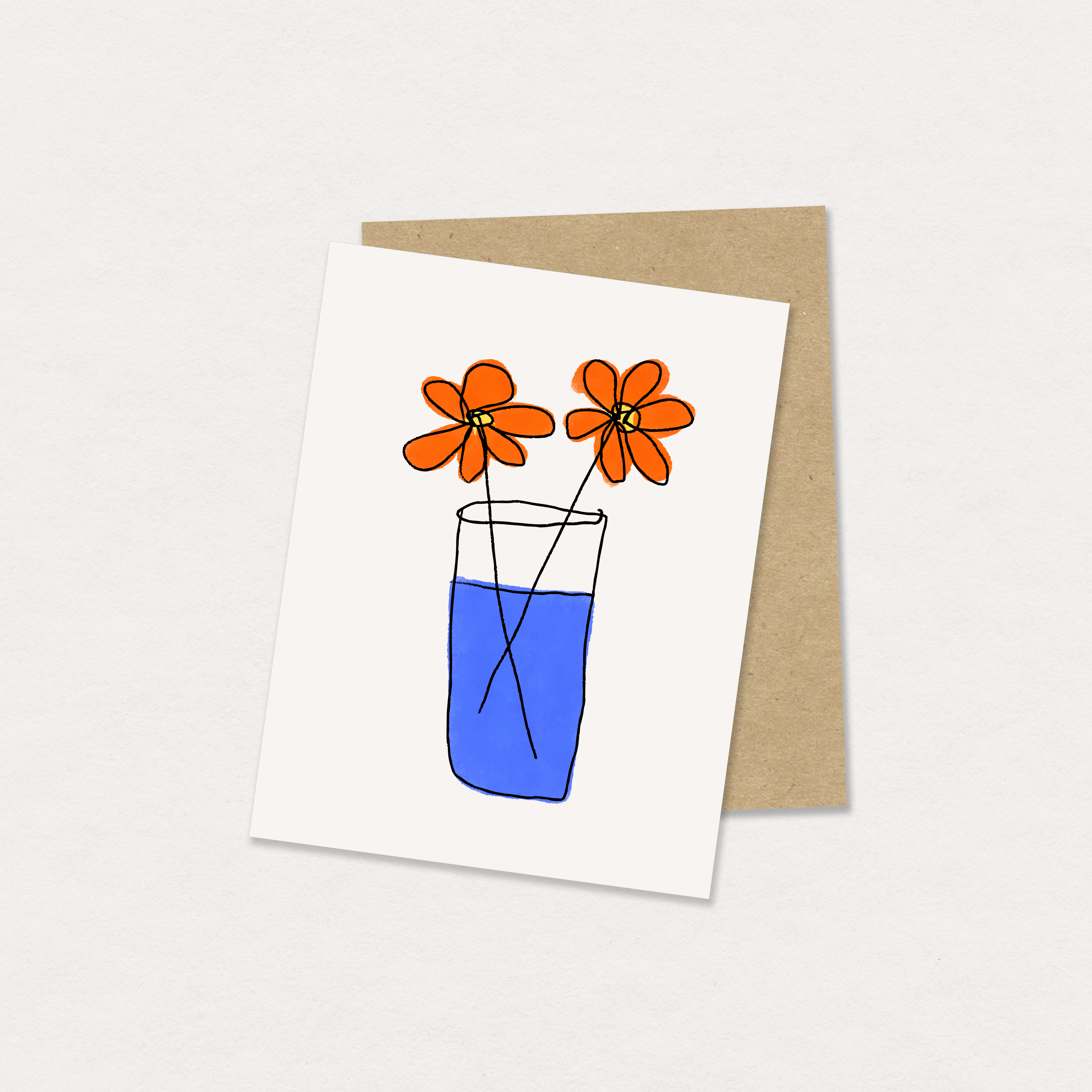 primary flowers greeting card