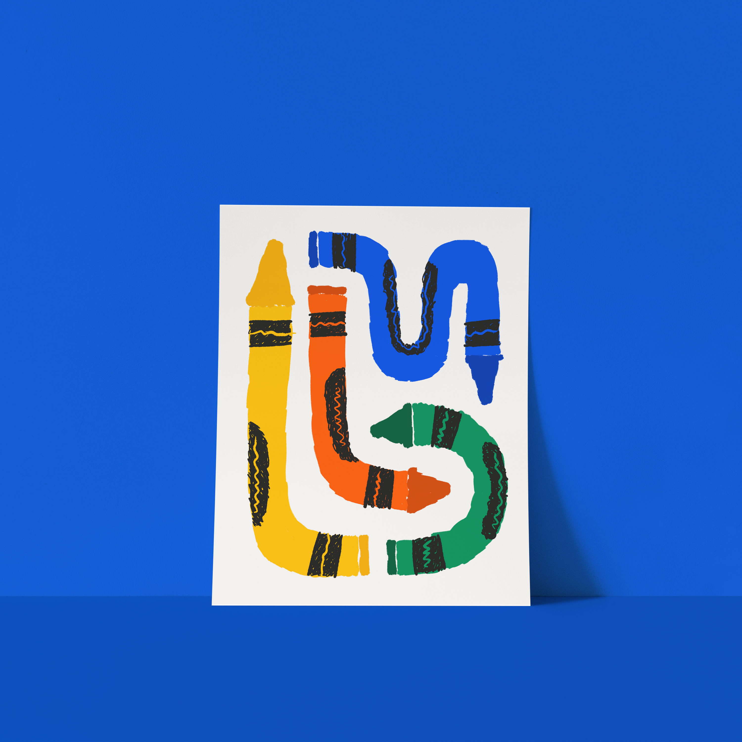 crayons art print