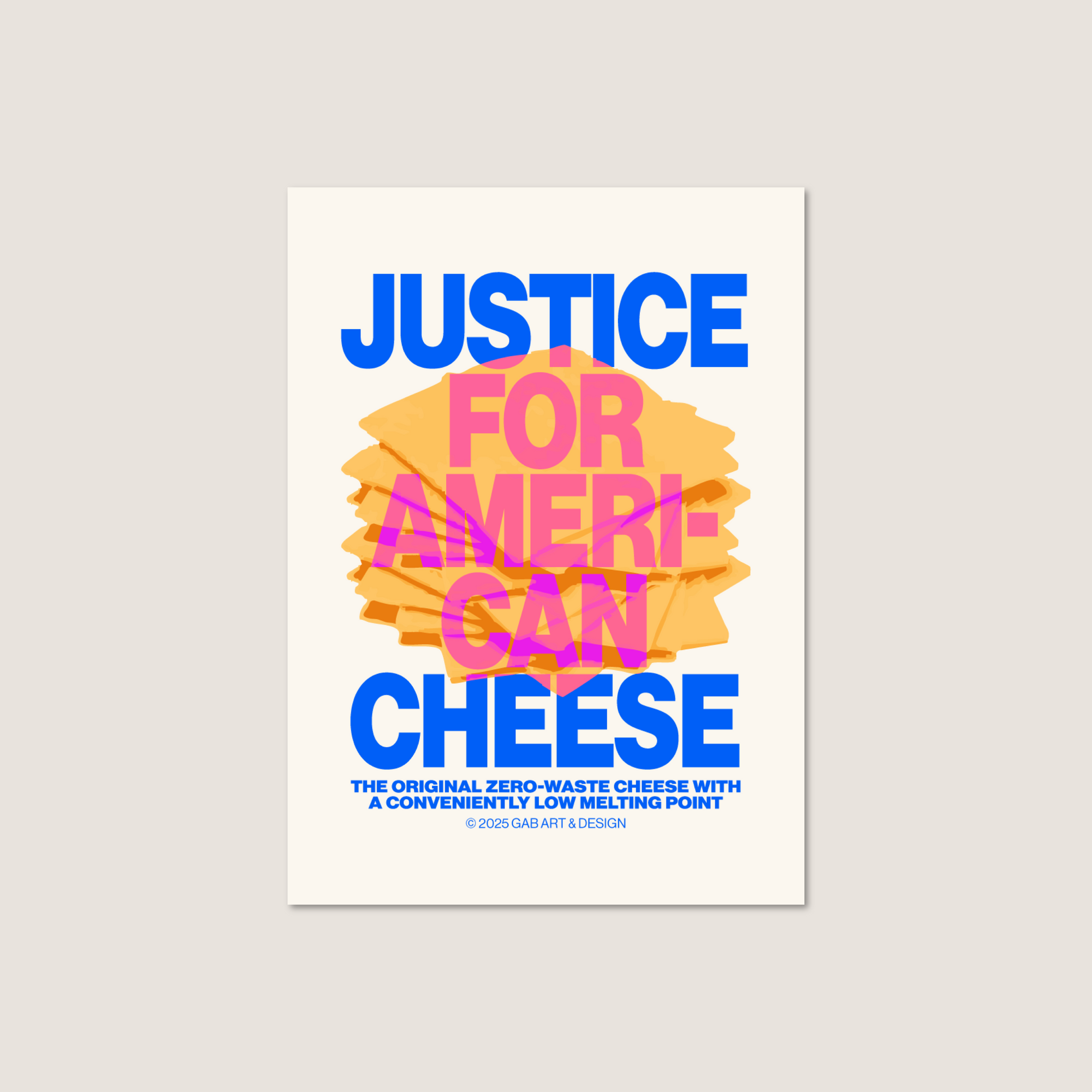 justice for american cheese postcard print