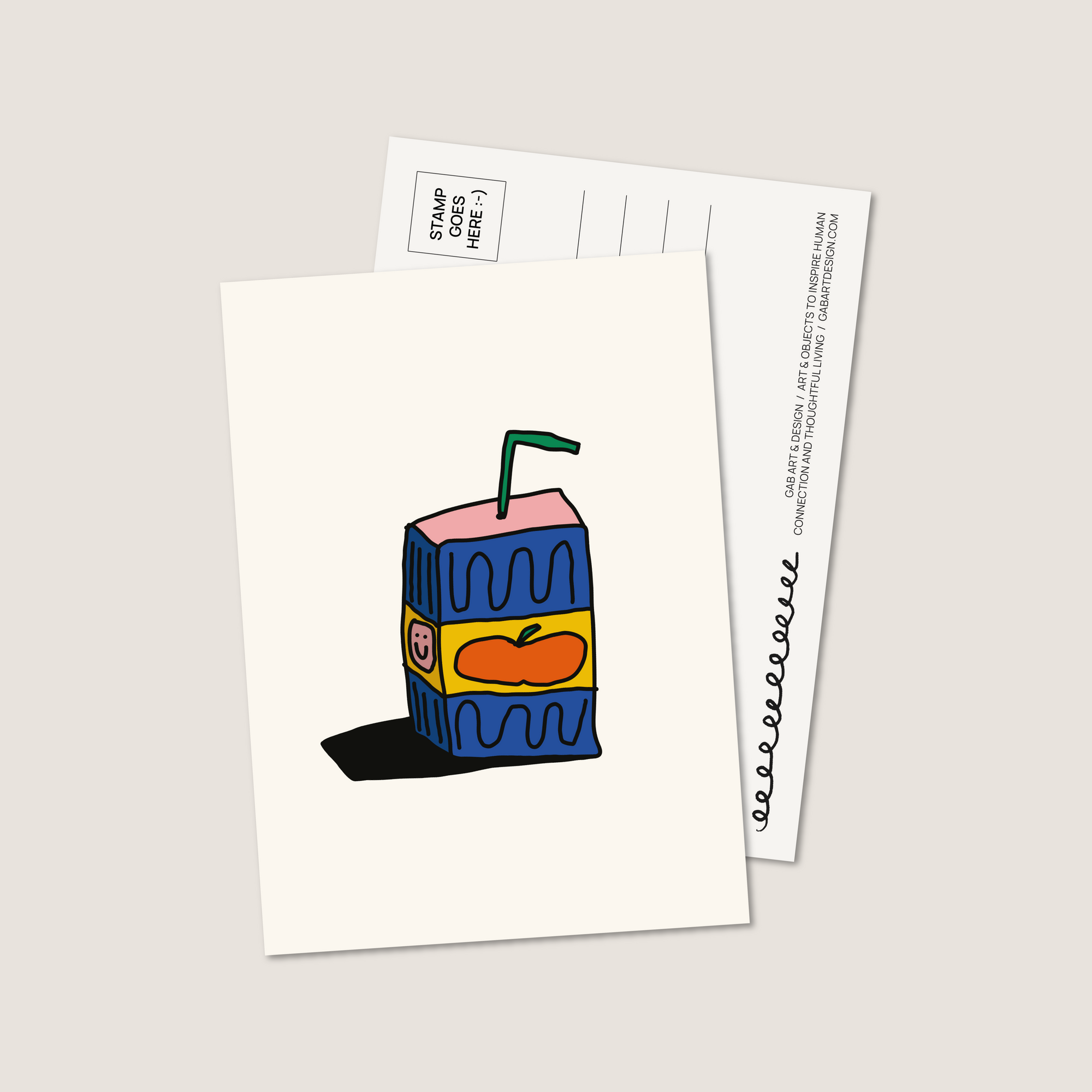 juice box postcard print