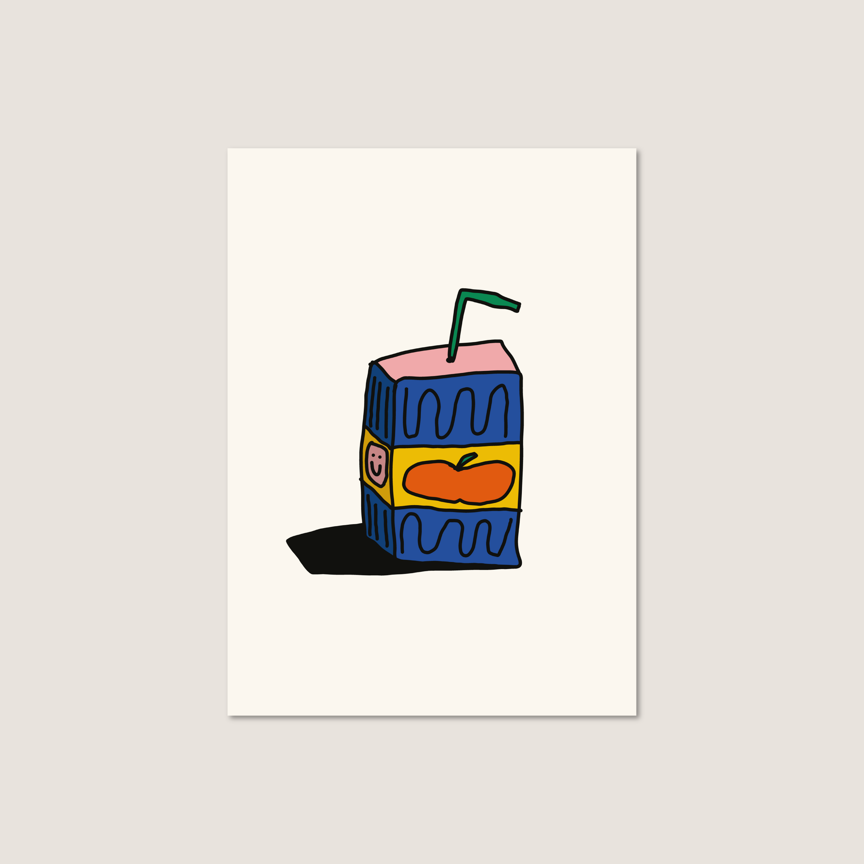 juice box postcard print